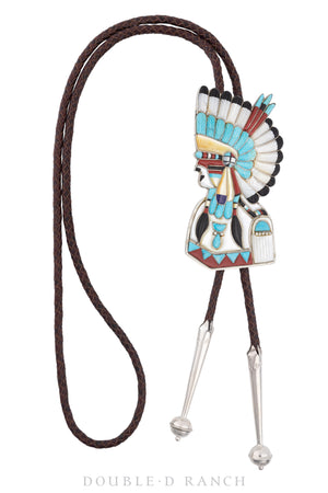 Bolo, Inlay, Comanche Kachina, Vintage, 3021