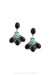 Earrings, Federico, Drop, Turquoise & Onyx, Hallmark, Contemporary, 1554