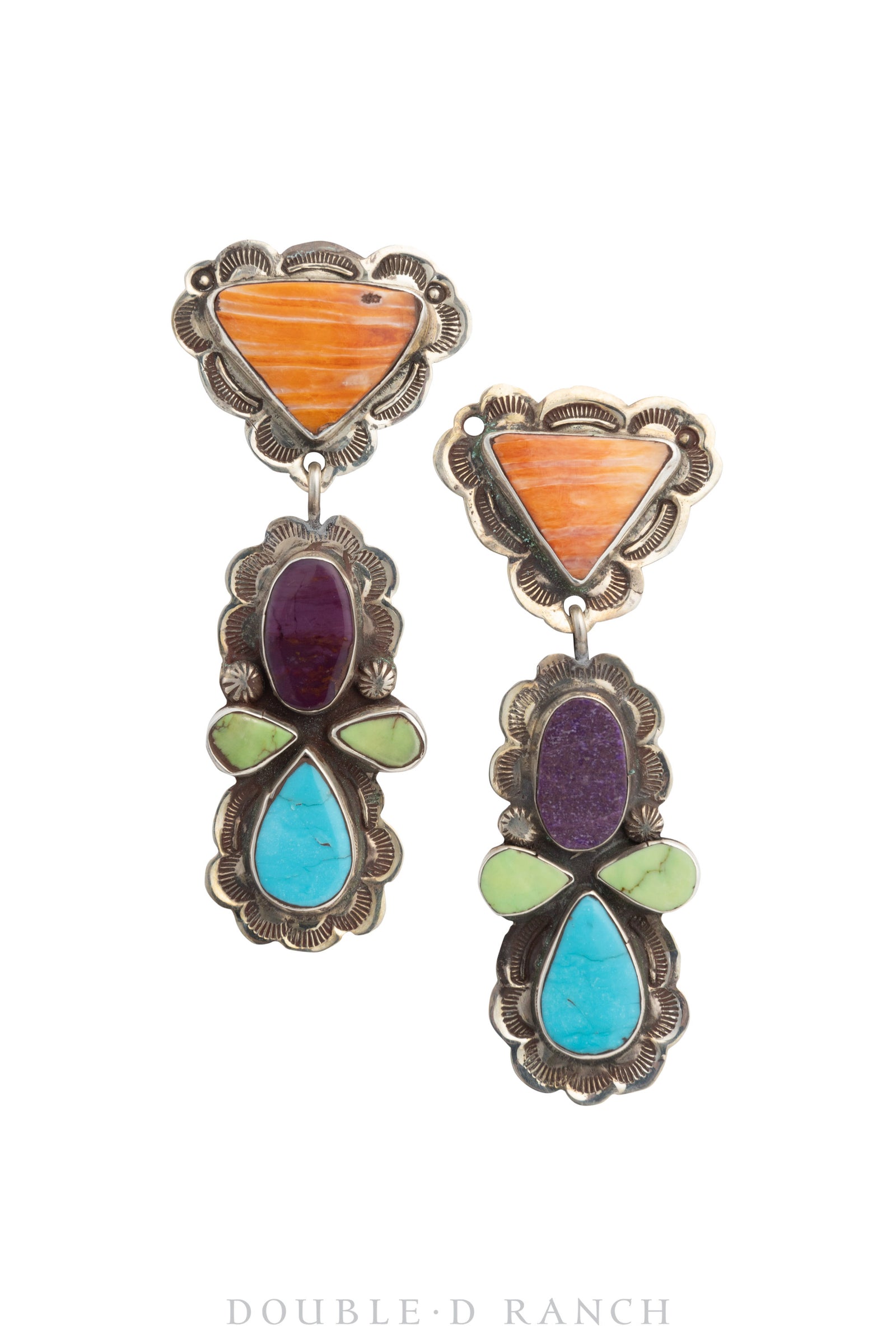 Earrings, Oscar Betz, Multi Stone, Hallmark, 1443