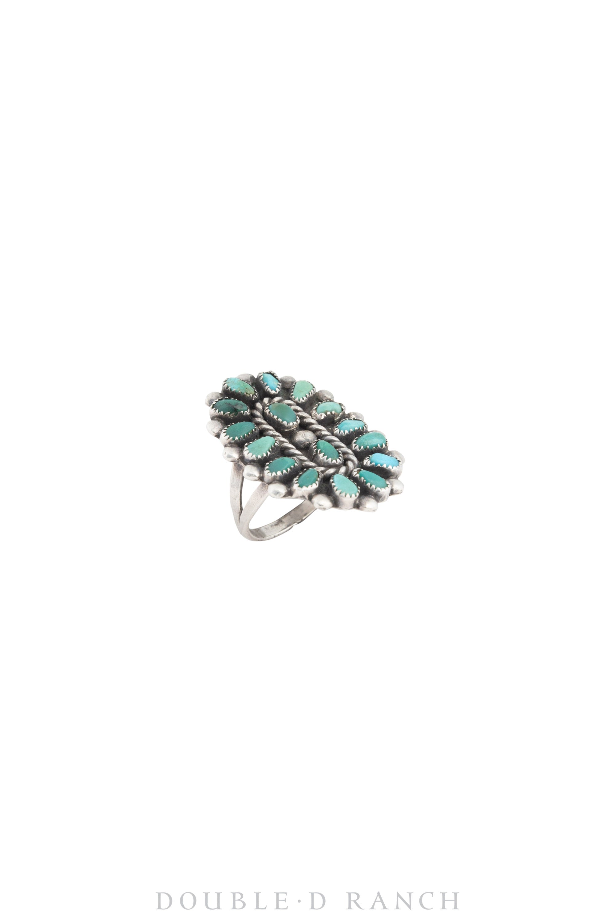 Ring, Cluster, Turquoise, Zuni, Vintage ‘40s, 1375