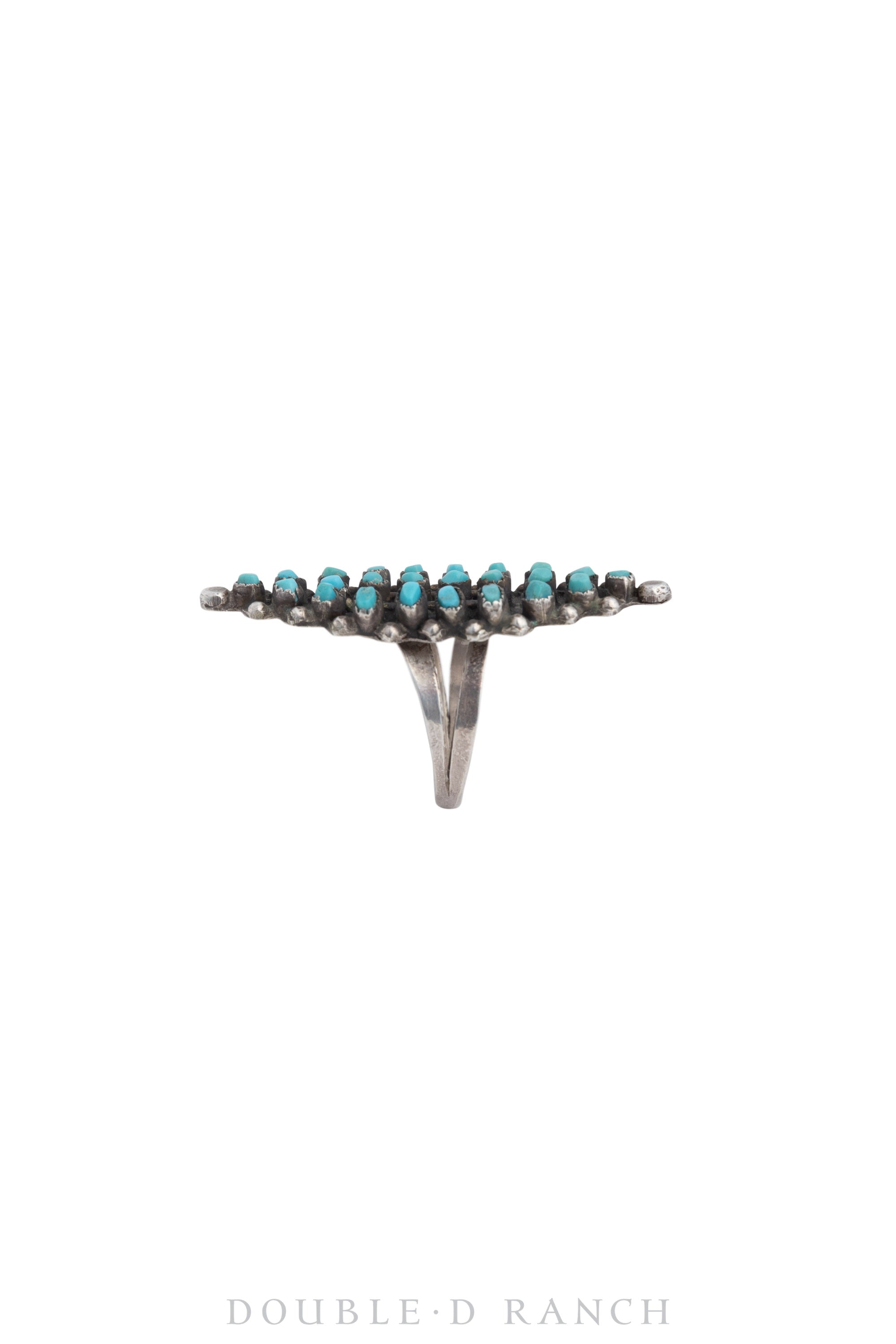 Ring, Shield, Turquoise, Zuni Snake Eye, Hallmark, Vintage ‘60s, 1433