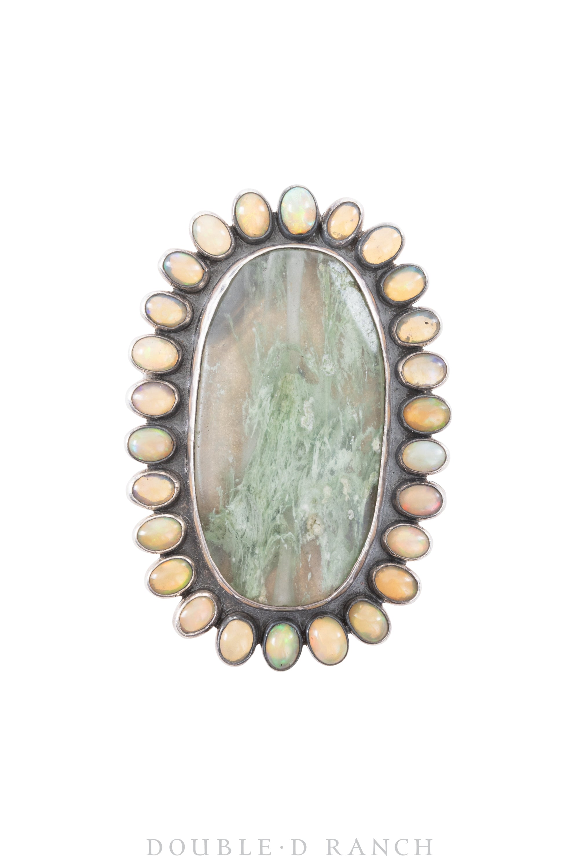 Ring, Federico, Cluster, Opal & Green Moss Agate, Hallmark, Contemporary, 1406