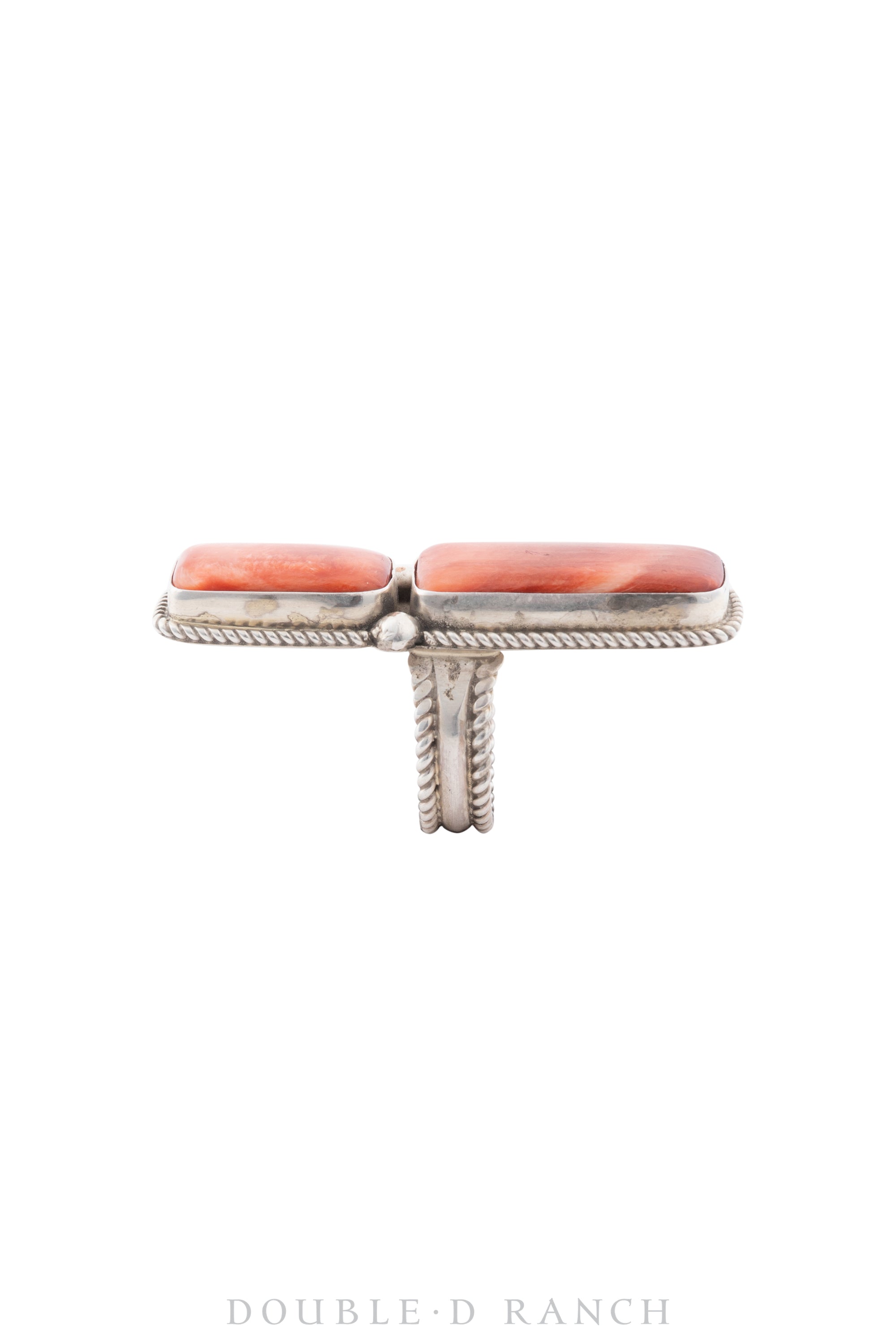 Ring, Natural Stone, Orange Spiny Oyster, Hallmark, Contemporary, 1296