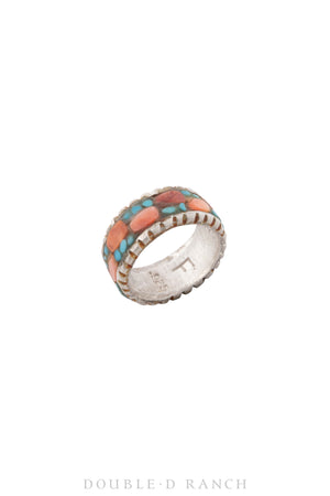 Ring, Inlay, Multi Stone, Sterling Silver, Artisan, Charlie Favor, Contemporary, 1449