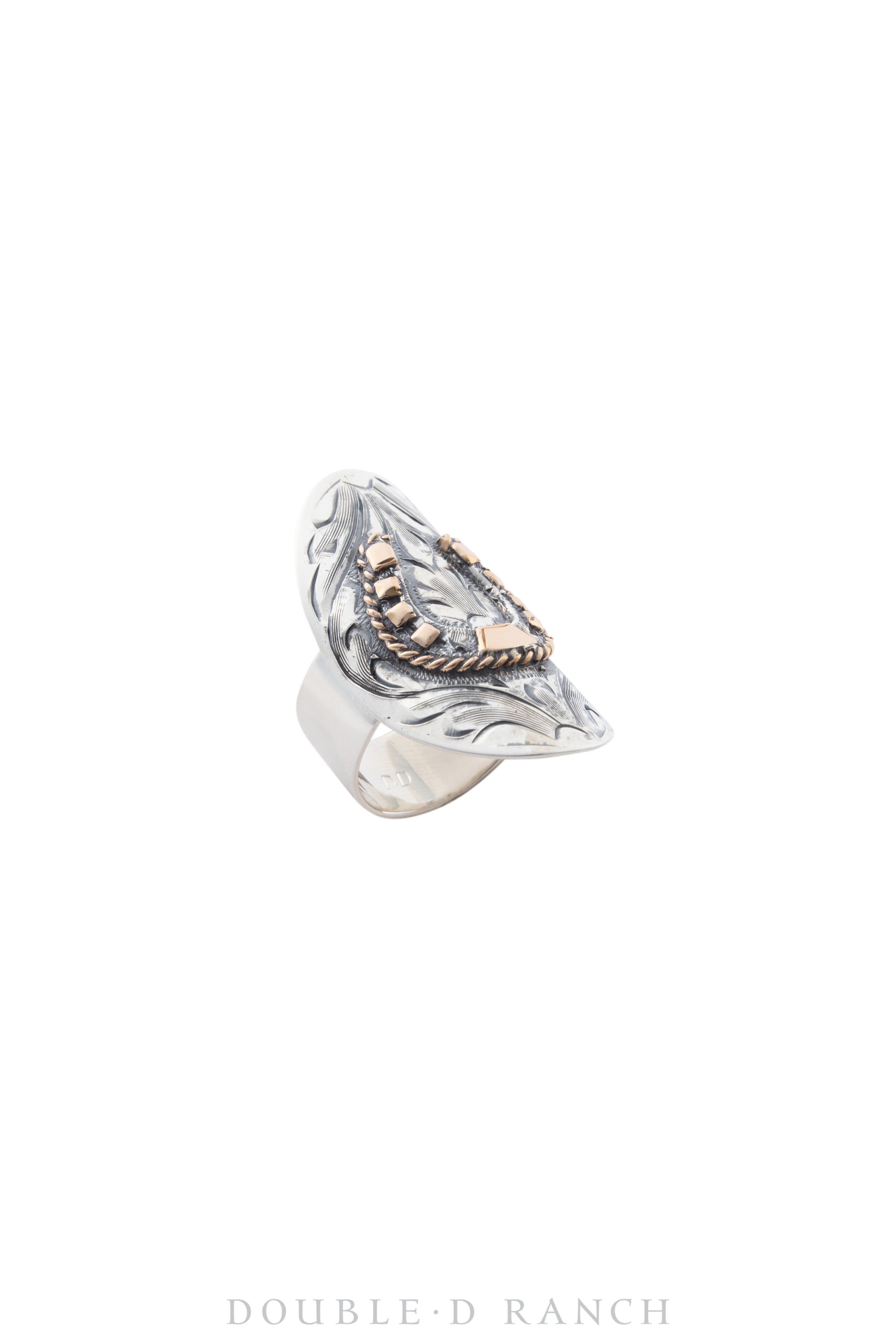 Ring, Western Engraved, Horseshoe Shield, Contemporary, 1265