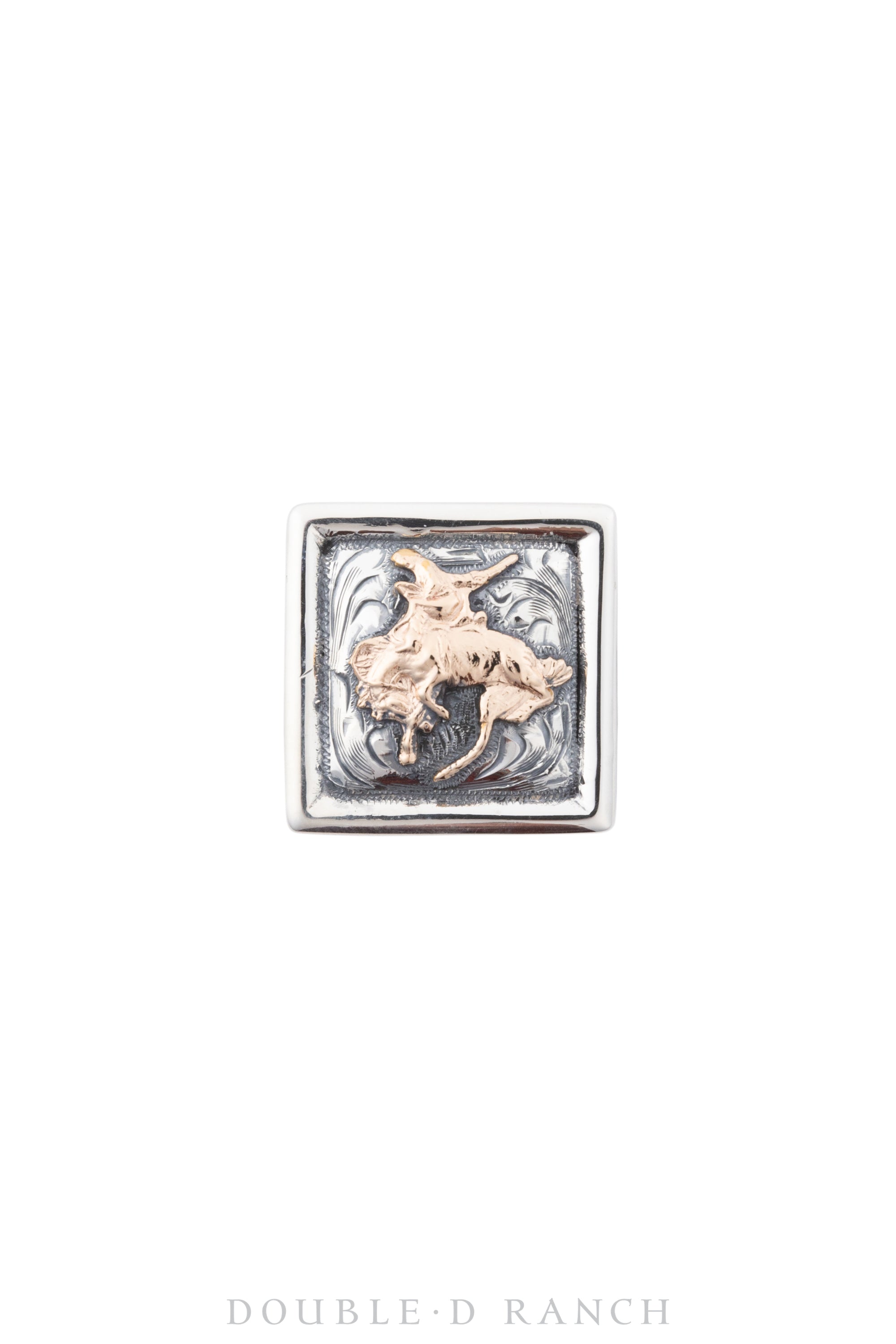 Ring, Western Engraved, Bronc Rider, Contemporary, 1267