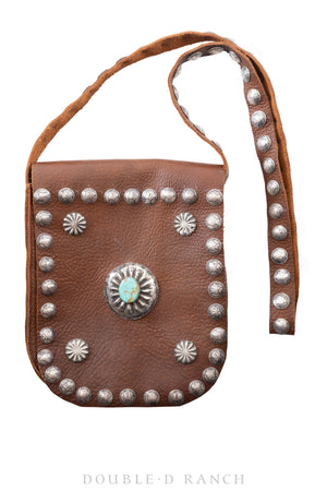 Bag, Bandolier, Conchos, Turquoise Hallmark, Vintage, 1292