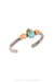 Cuff, Turquoise & Orange Spiny Oyster, 3 Stones, Hallmark, Contemporary, 3437