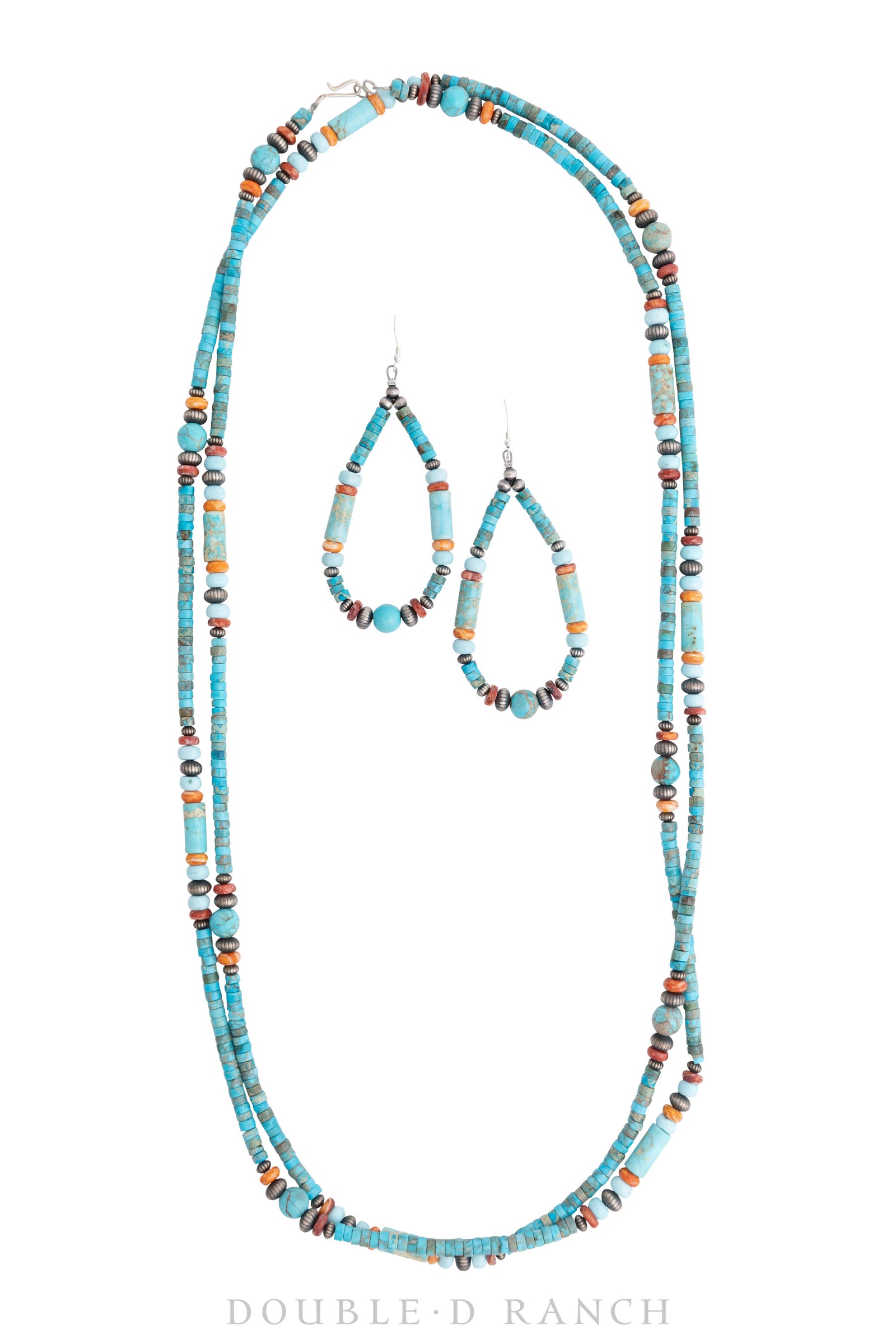 Necklace, Bead, Multi Stone, with Earrings, Contemporary 2944B