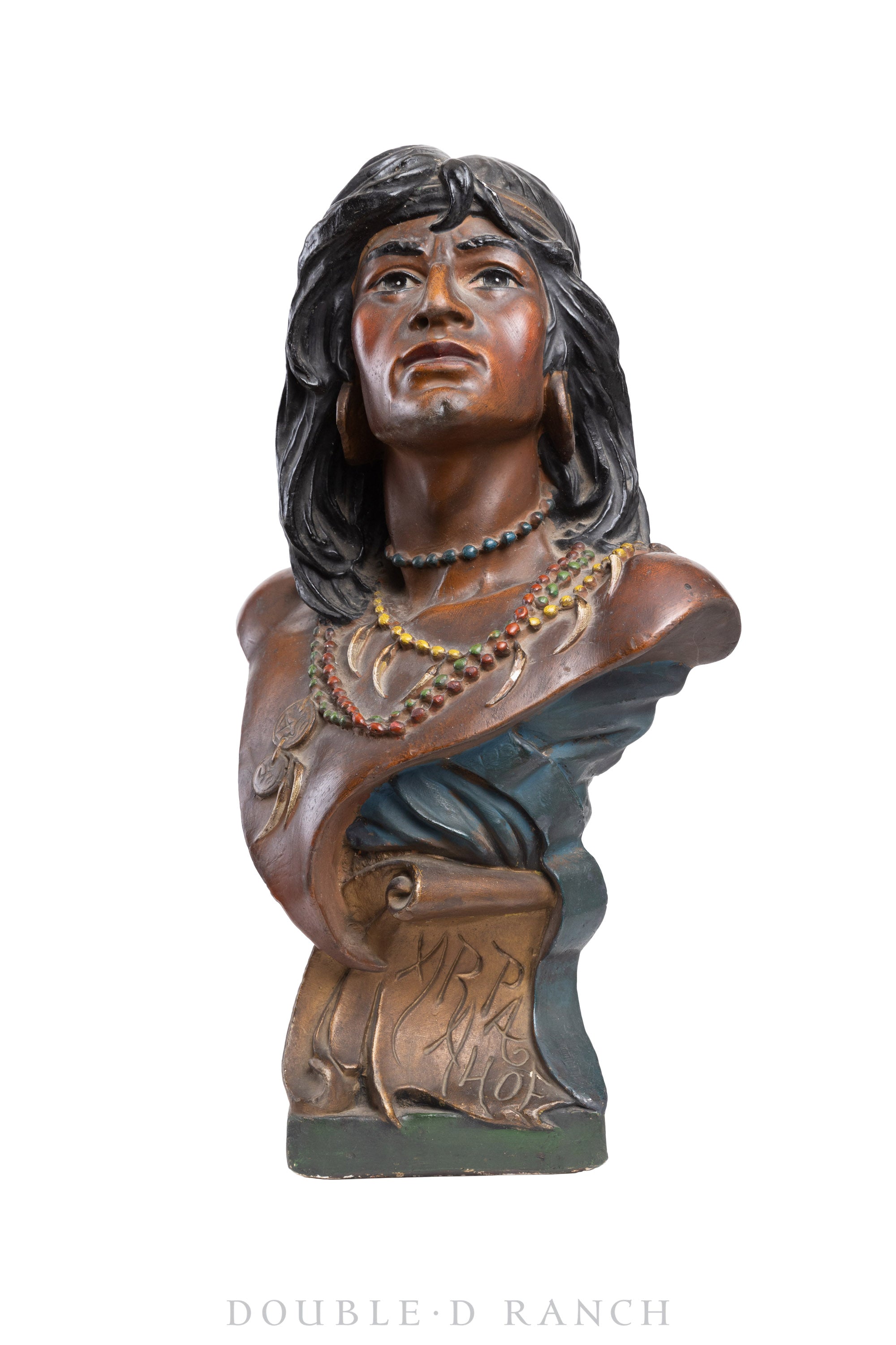 Miscellaneous, Folk Art, Native American Bust, AR PA AHOE, Tobacco Advertising, Early 20th Century, 806