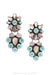 Earrings, Oscar Betz, Chandelier, Turquoise and Pink Mother of Pearl, Hallmark, 1611