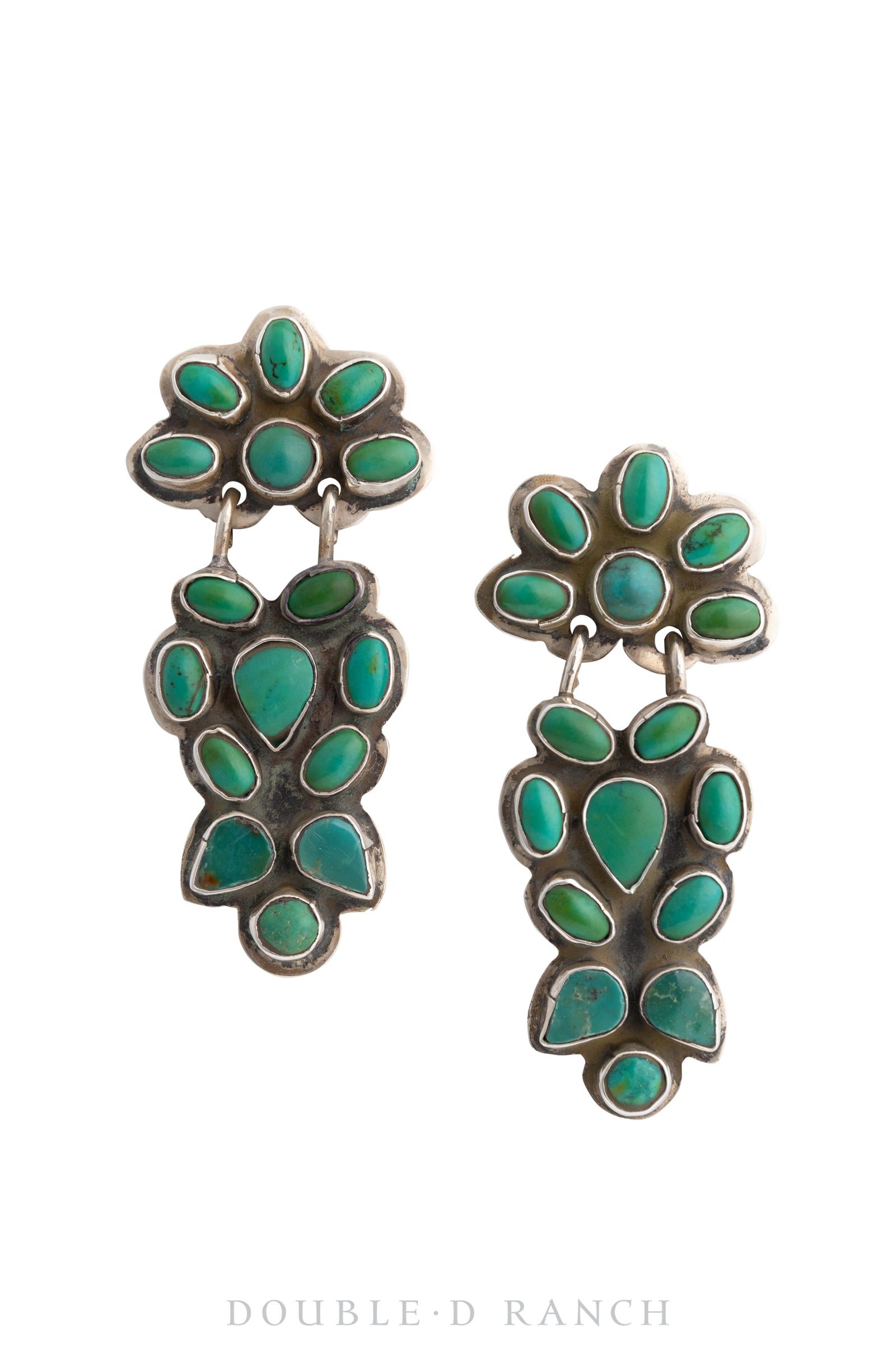 Earrings, Oscar Betz, Chandelier, Turquoise, Hallmark, 1612