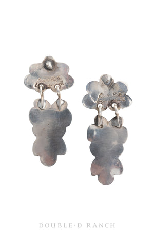 Earrings, Oscar Betz, Chandelier, Turquoise, Hallmark, 1612