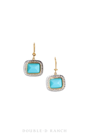 Earrings, Diamond Collection, Turquoise with Diamonds,  Contemporary, 1294B