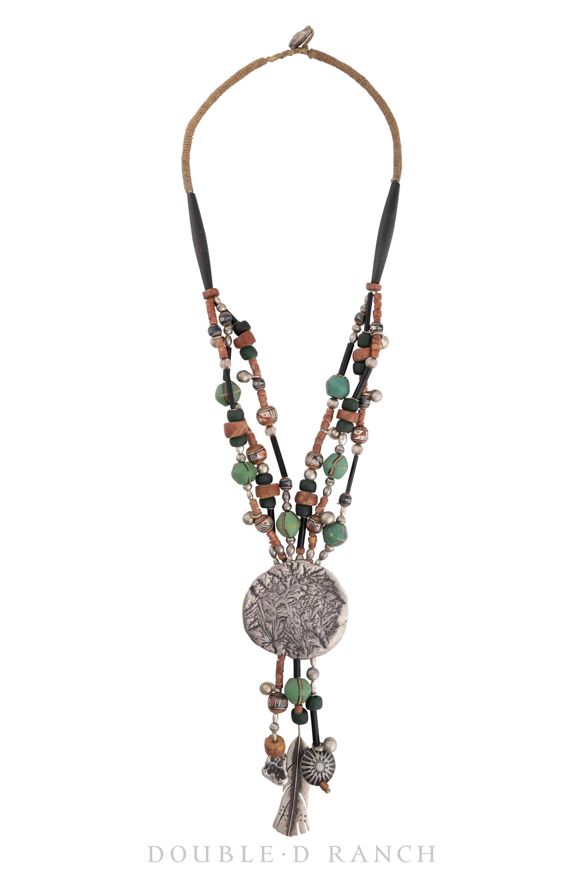 Necklace, Mummy's Bundle,Petroglyphs With Antique Trade Beads, Hallmark, Vintage, 3155B