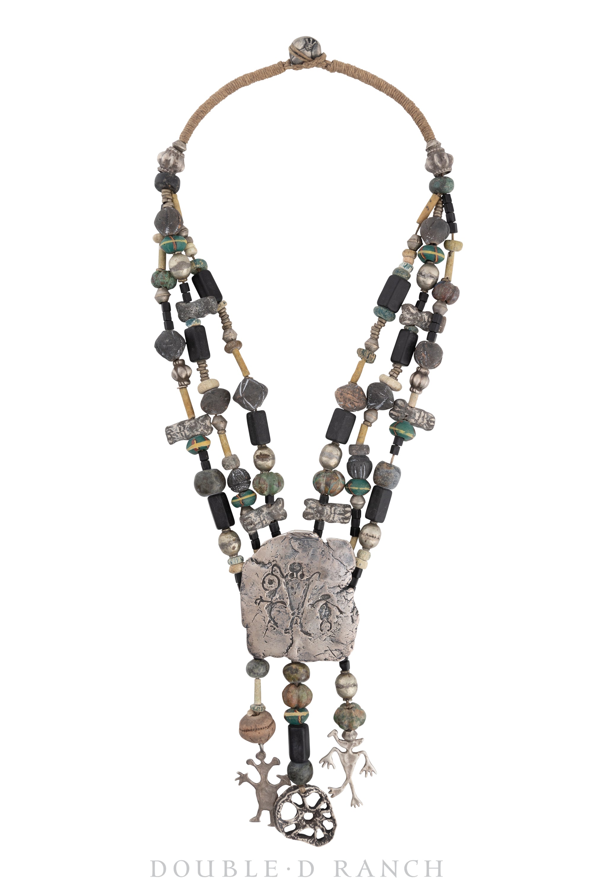 Necklace, Mummy's Bundle,Petroglyphs With Antique Trade Beads, Hallmark, Vintage, 3155