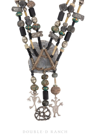 Necklace, Mummy's Bundle,Petroglyphs With Antique Trade Beads, Hallmark, Vintage, 3155