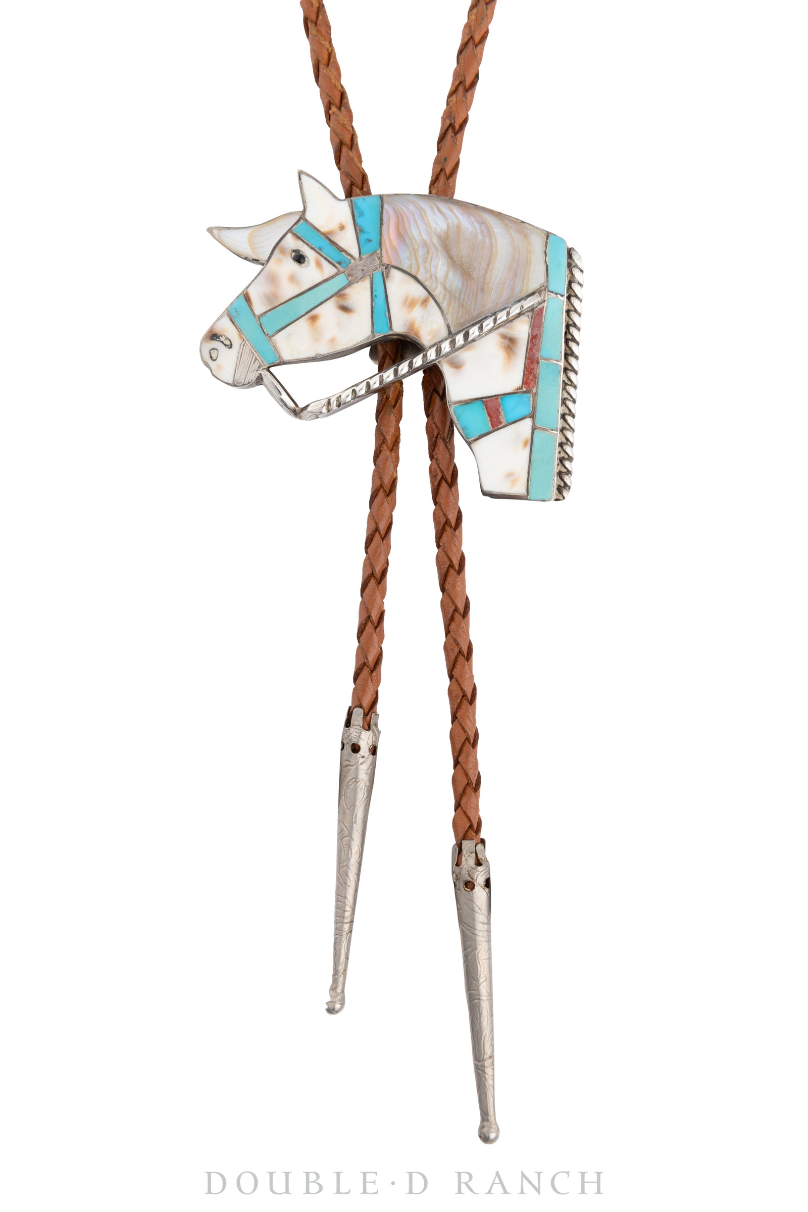 Bolo, Inlay, Horse Profile, Appaloosa,  Zuni, Vintage, 3148