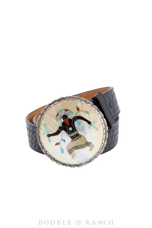 Belt, A Vintage, Inlay, Crown Dancer, Elliot Qualo Hallmark, Vintage ‘70s, 555