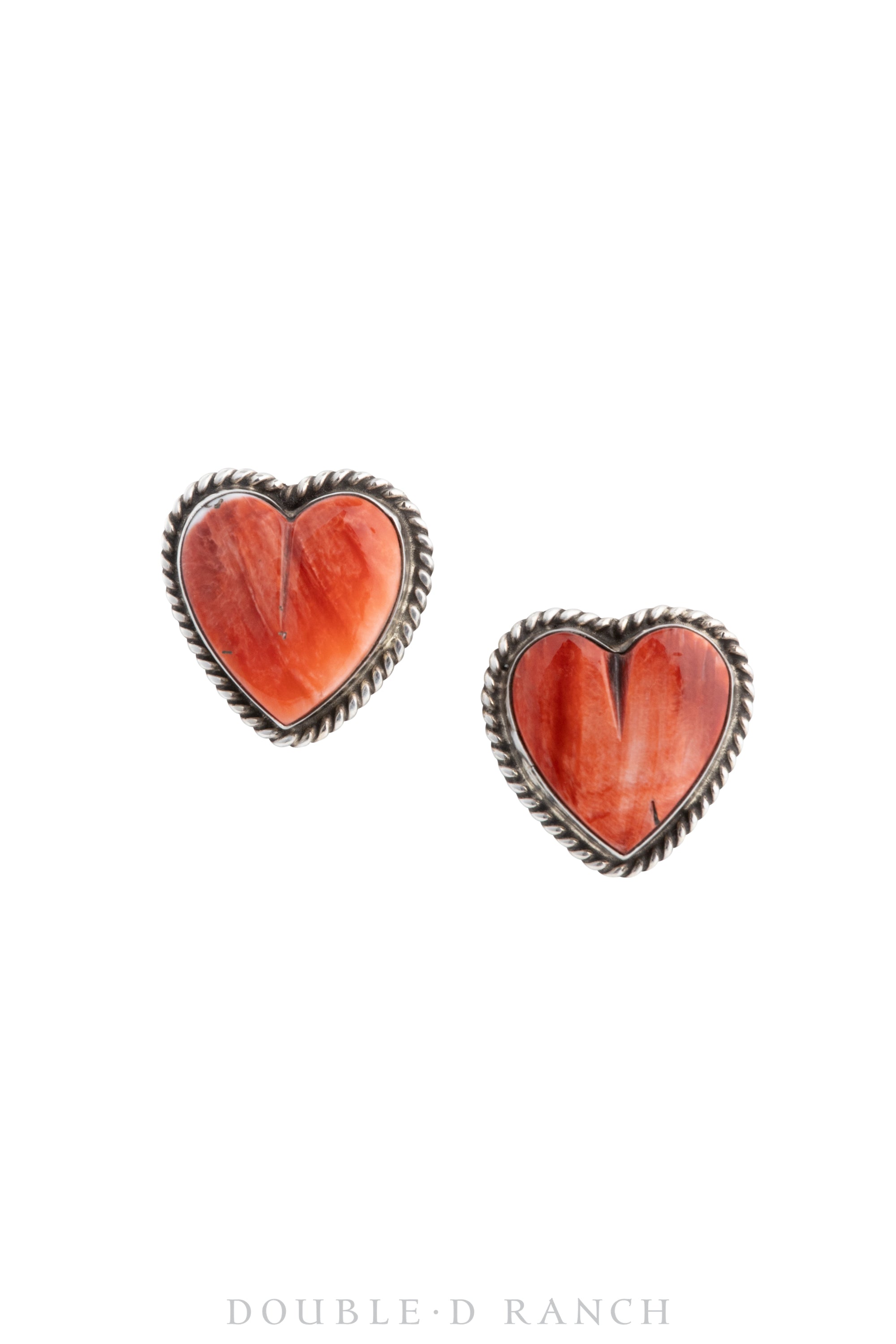 Earrings, Novelty, Heart, Orange Spiny Oyster, Hallmark, New Old Stock, 1608