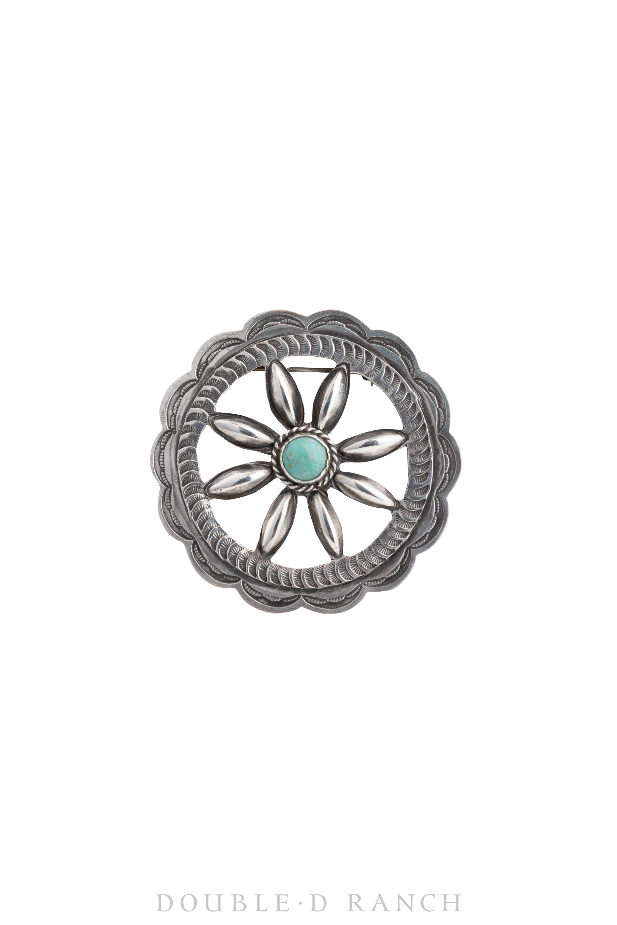 Pin, Concho, Wagon Wheel, Turquoise, Vintage, 1022