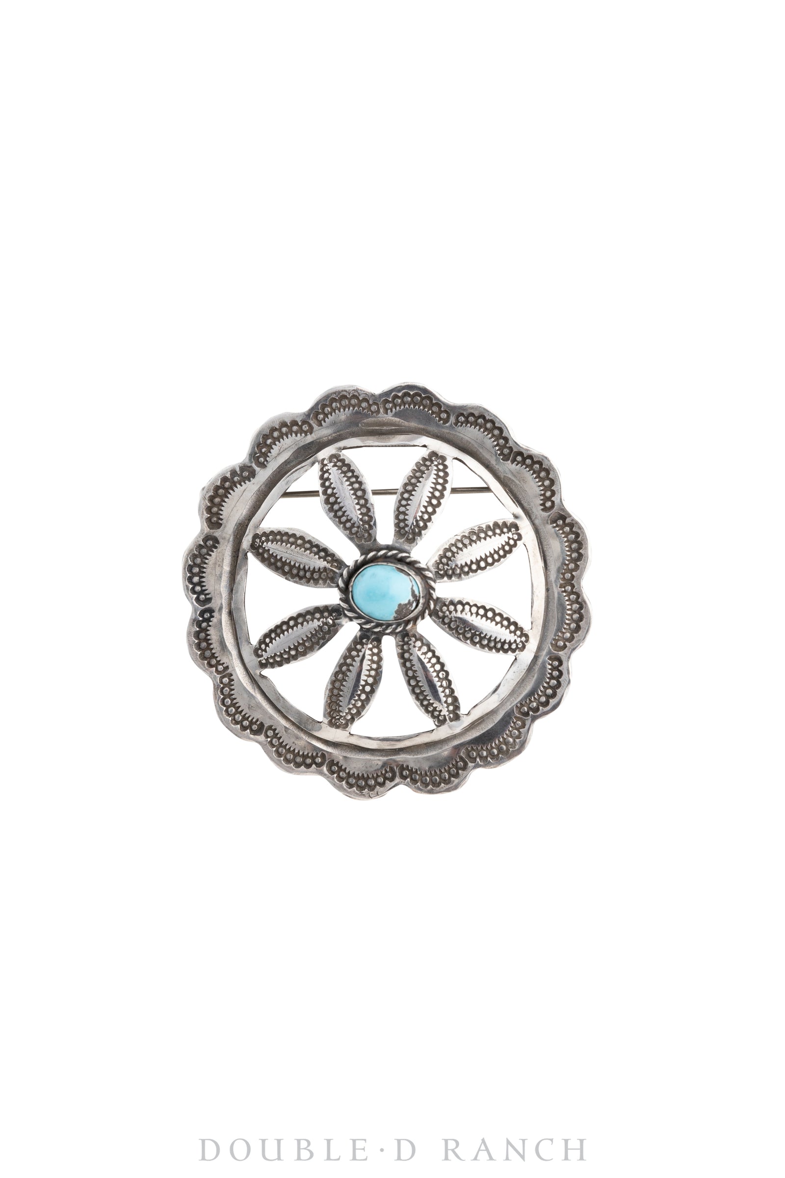 Pin, Concho, Wagon Wheel, Turquoise, Vintage, 1023