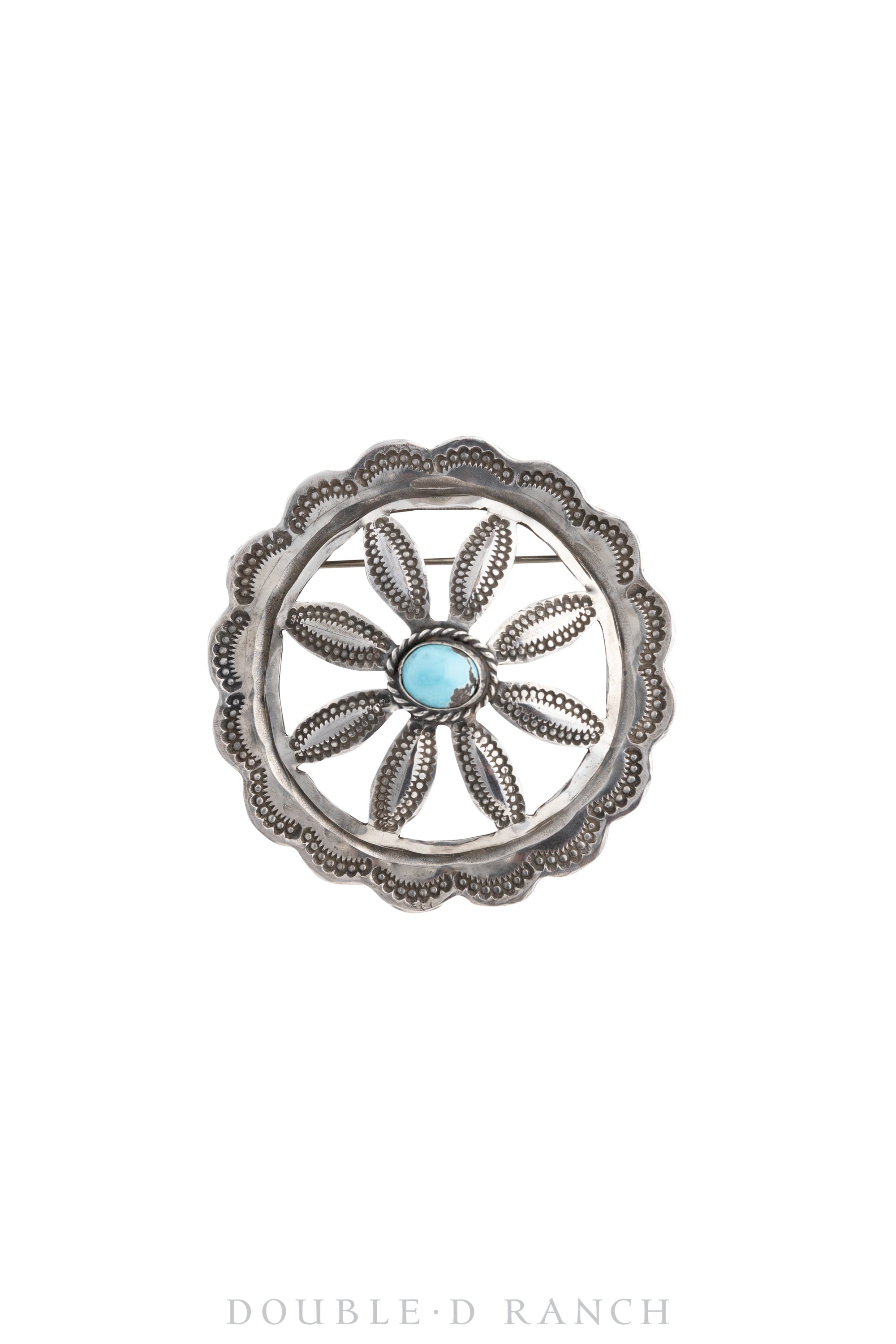 Pin, Concho, Wagon Wheel, Turquoise, Vintage, 1023