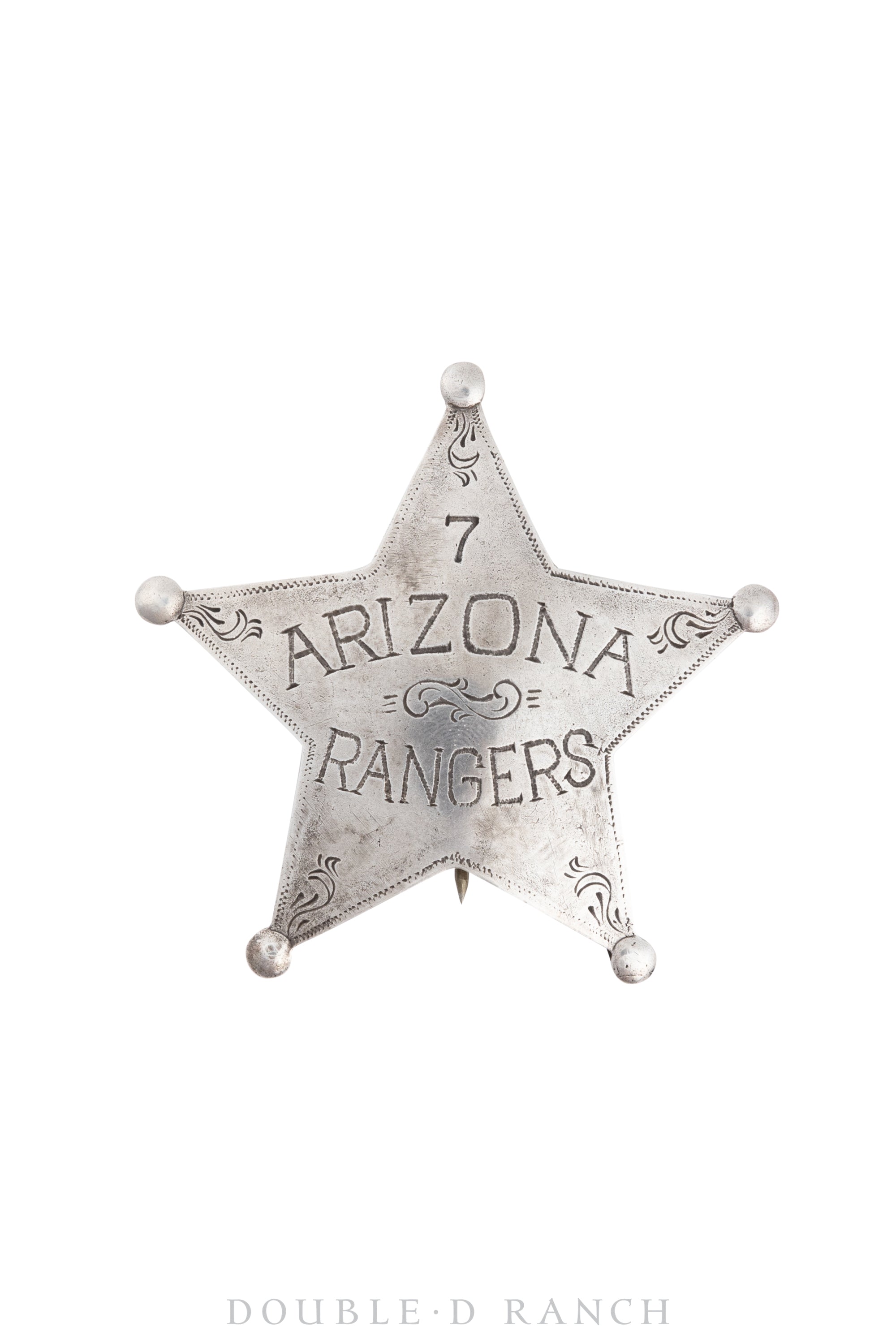 Pin, Badge, Arizona Rangers 7, Recast in Ingot Silver, Vintage, 951