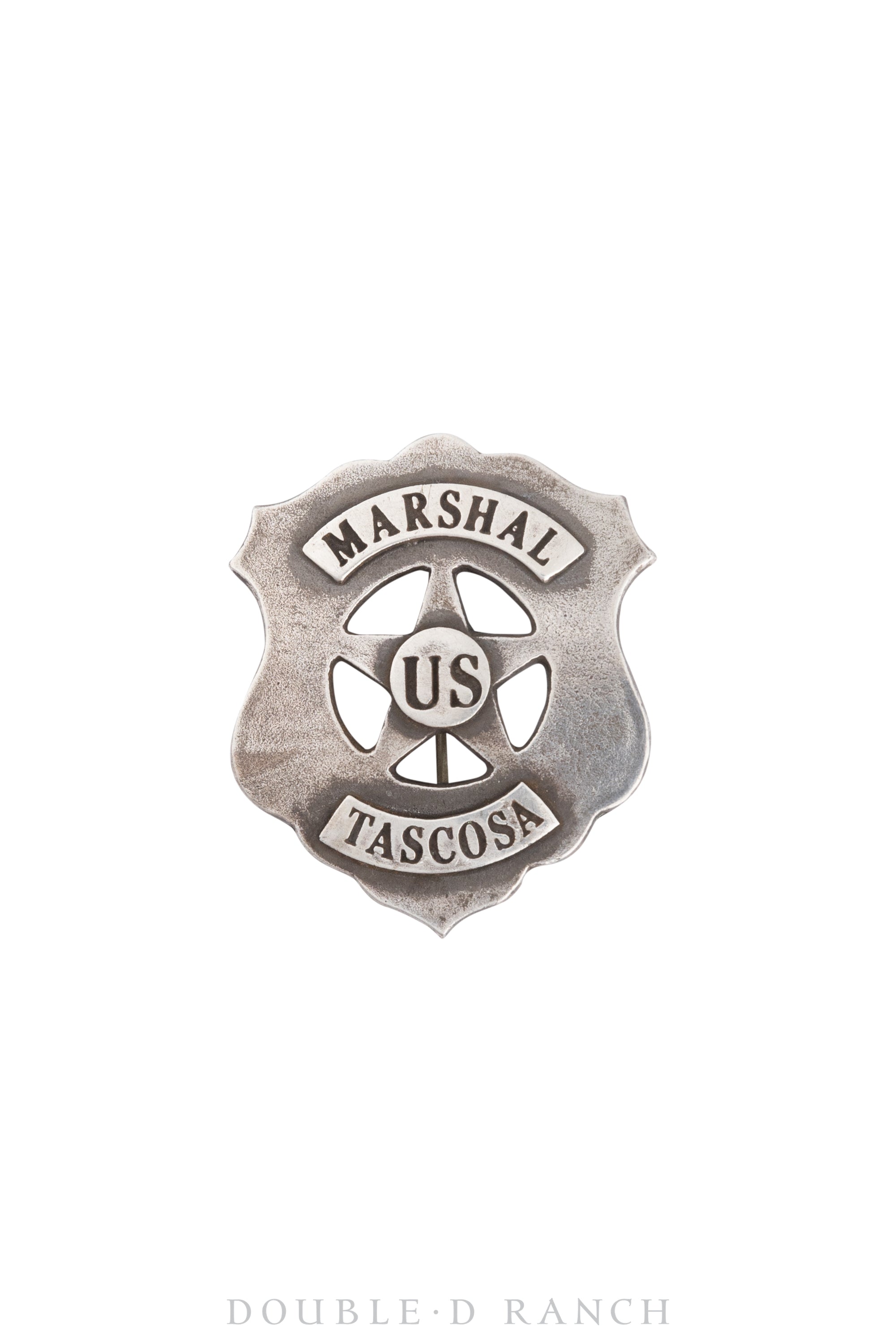 Pin, Badge, US Marshal Tascosa, Recast in Ingot Silver, Vintage, 978