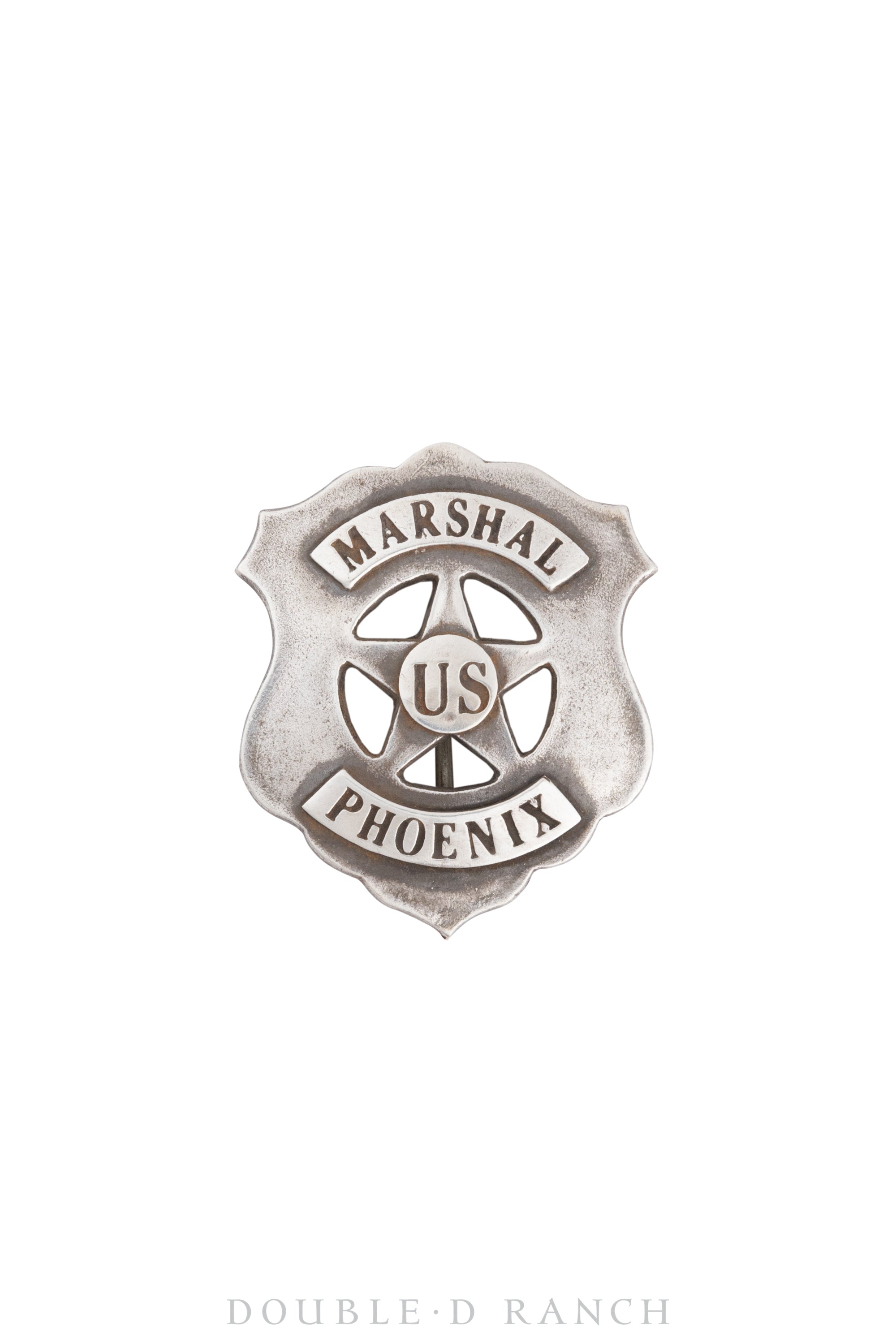 Pin, Badge, US Marshall, Phoenix, Recast in Ingot Silver, Vintage, 985