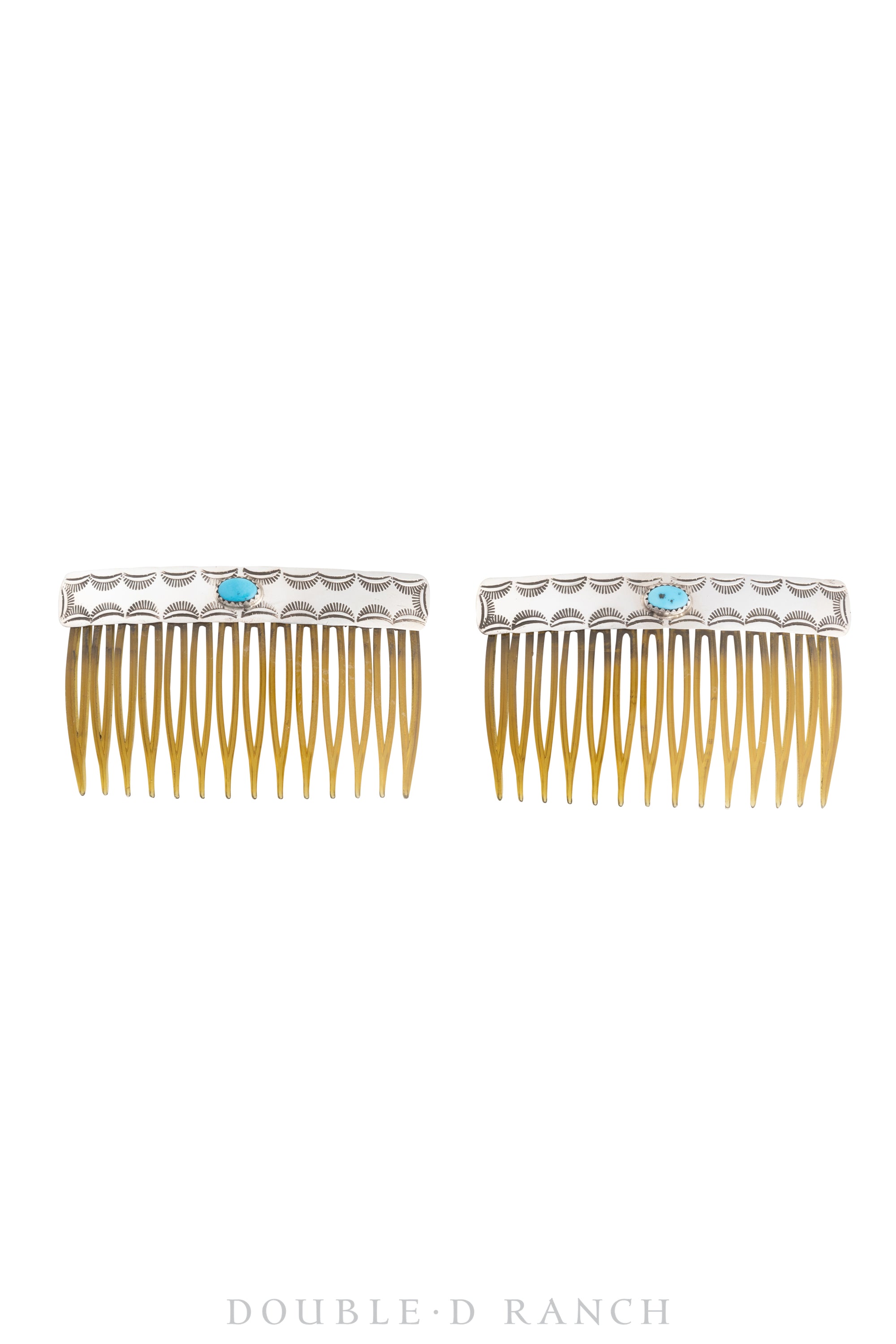 Miscellaneous, Hair Comb, Sterling Silver & Turquoise, Stamping, Vintage, 850