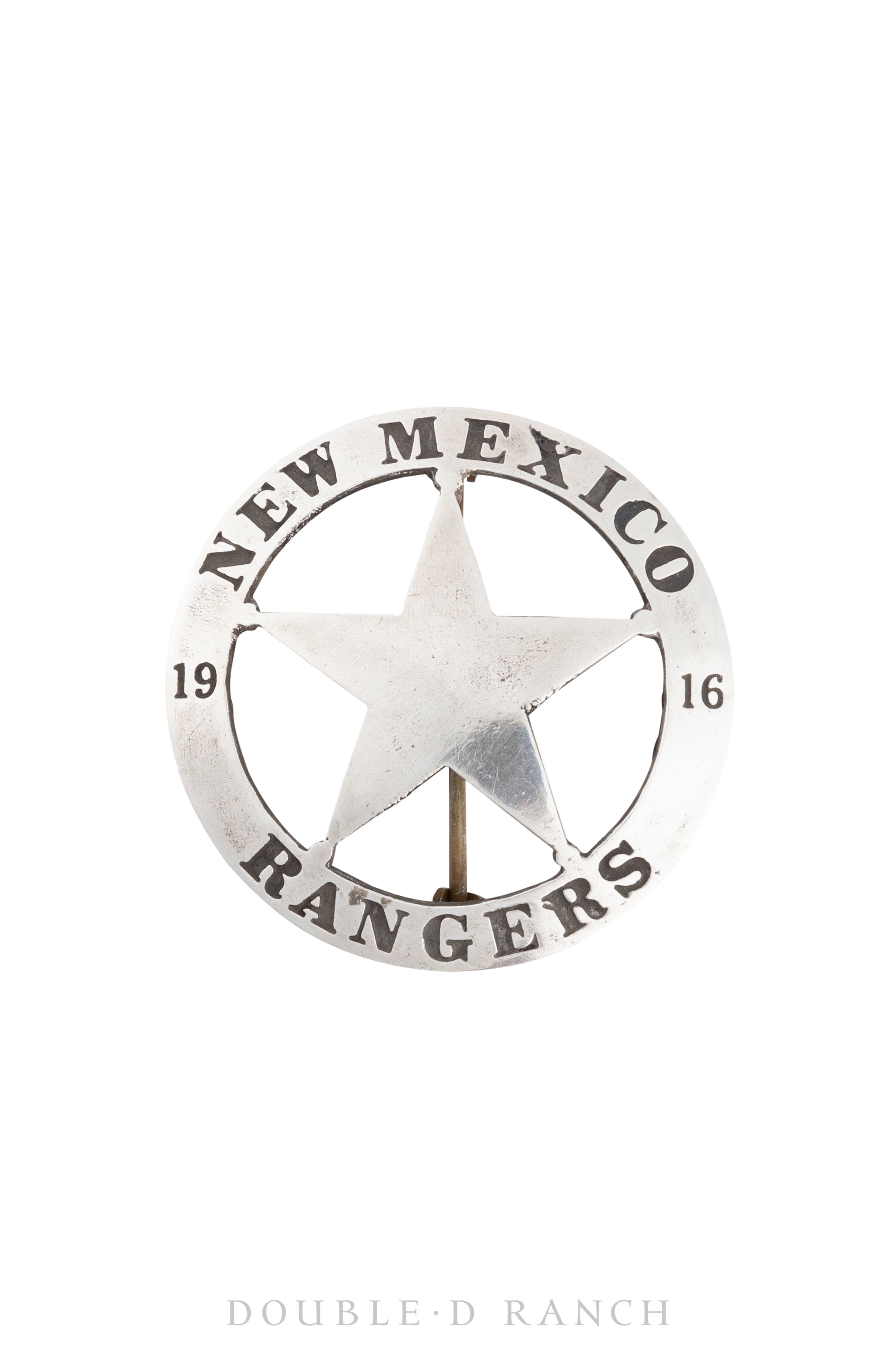 Pin, Badge, New Mexico Rangers 1916, Recast in Ingot Silver, Vintage, 968