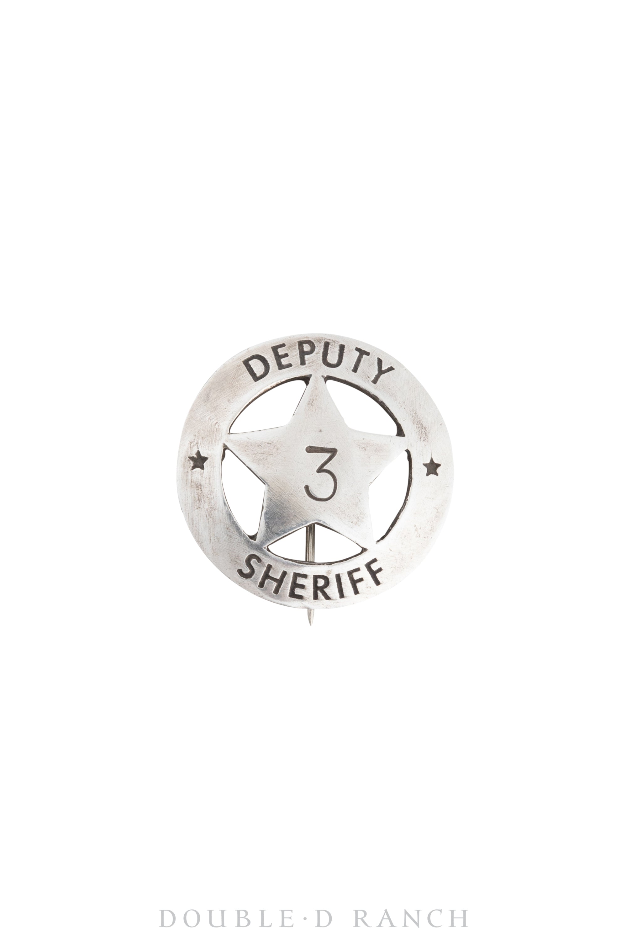 Pin, Badge, Deputy Sheriff 3, Recast in Ingot Silver, Vintage, 957