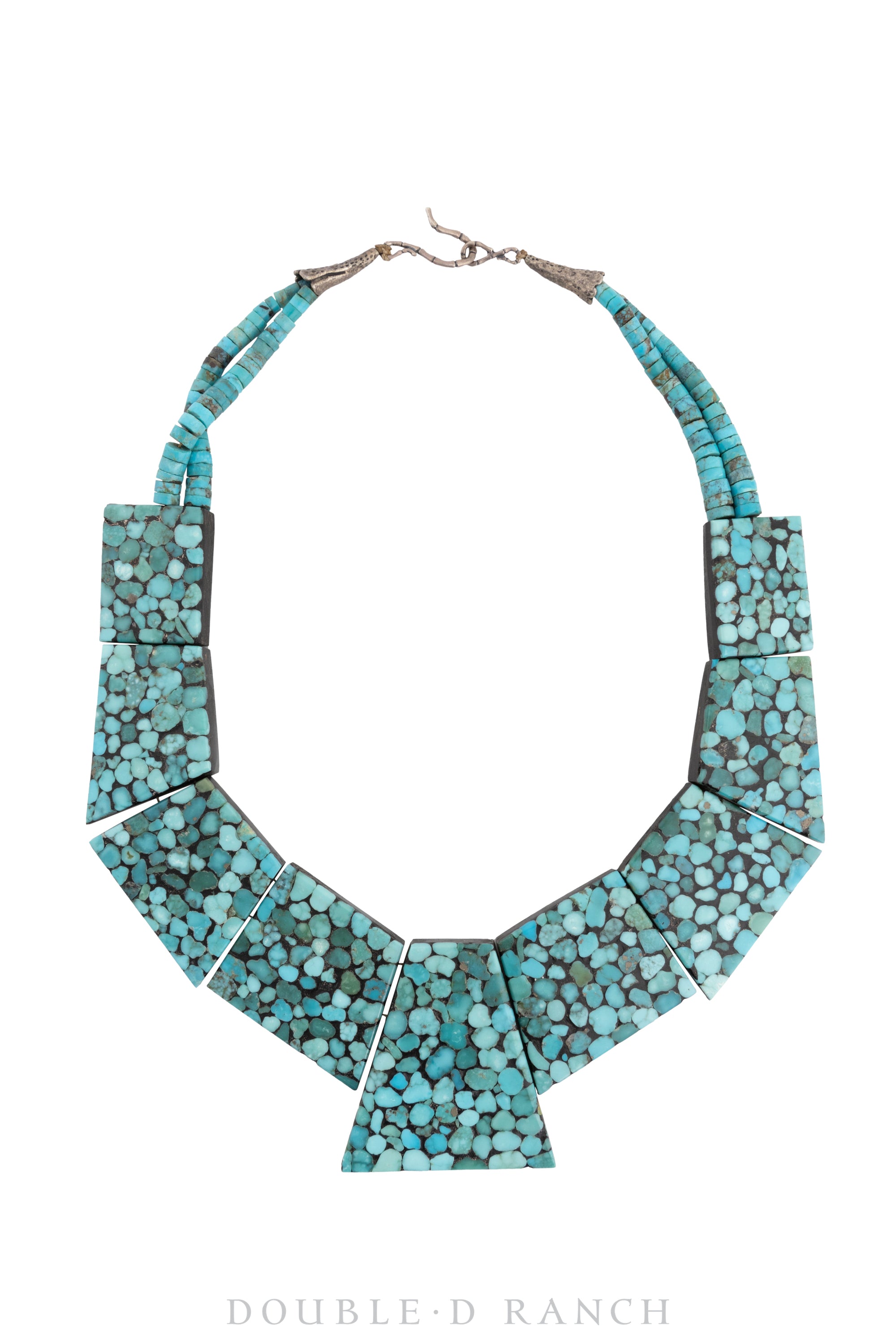 Necklace, Inlay, Turquoise, Bib Style,Vintage, 3251