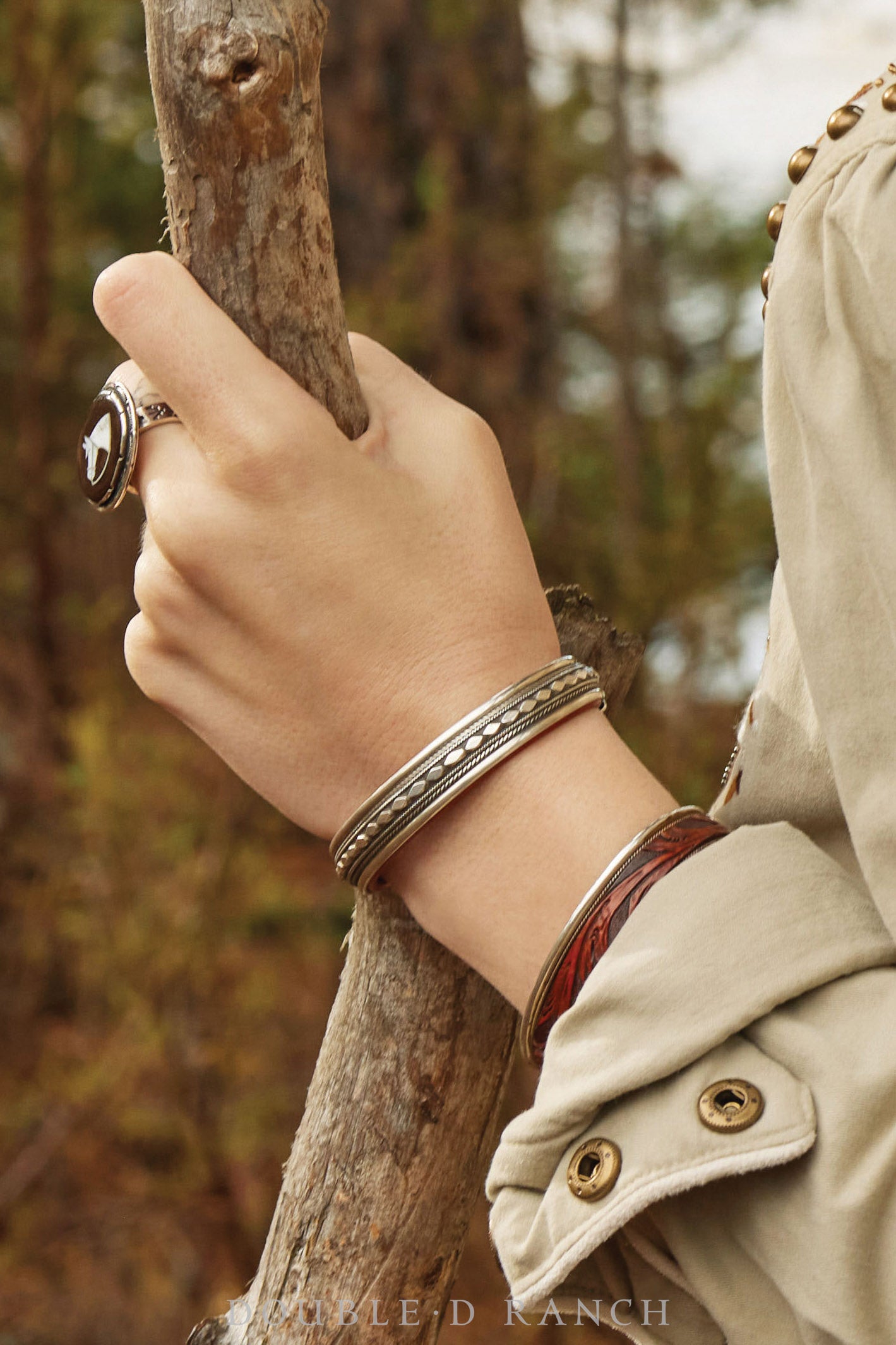 Cuff, Sterling Silver, Leather Lined, Artisan, Contemporary, 3080