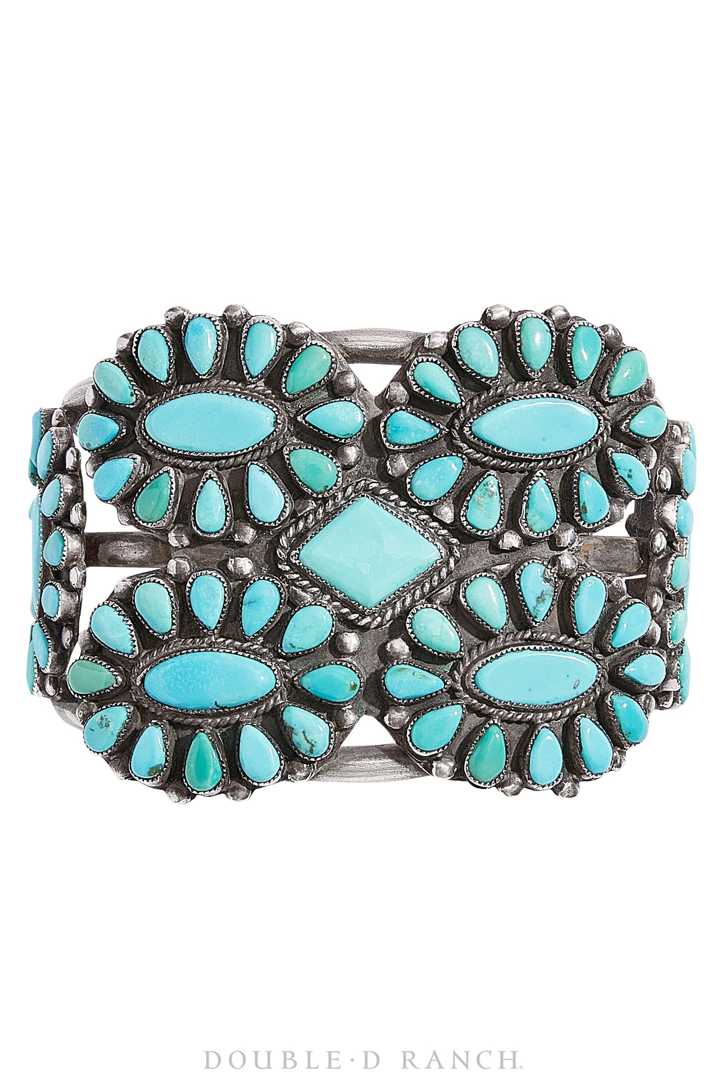 Cuff, Cluster, Turquoise, Unusual Layout, Vintage, ‘60s, 3198