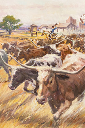 Art, Oil on Board, ‘Texas Cowboys' Cover Art, Book Tearsheet included, Bill Angresano, 2009, 1235