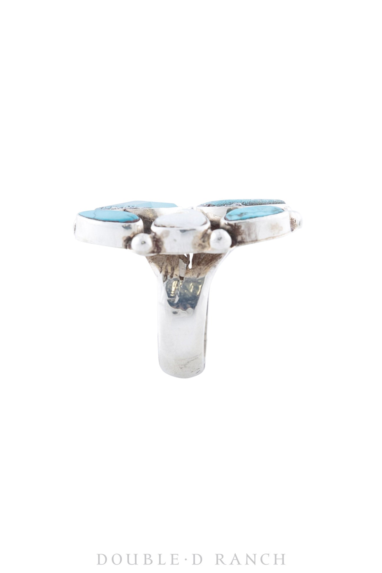 Ring, Oscar Betz, Turquoise, Aquamarine, Mother of Pearl, Hallmark, 989