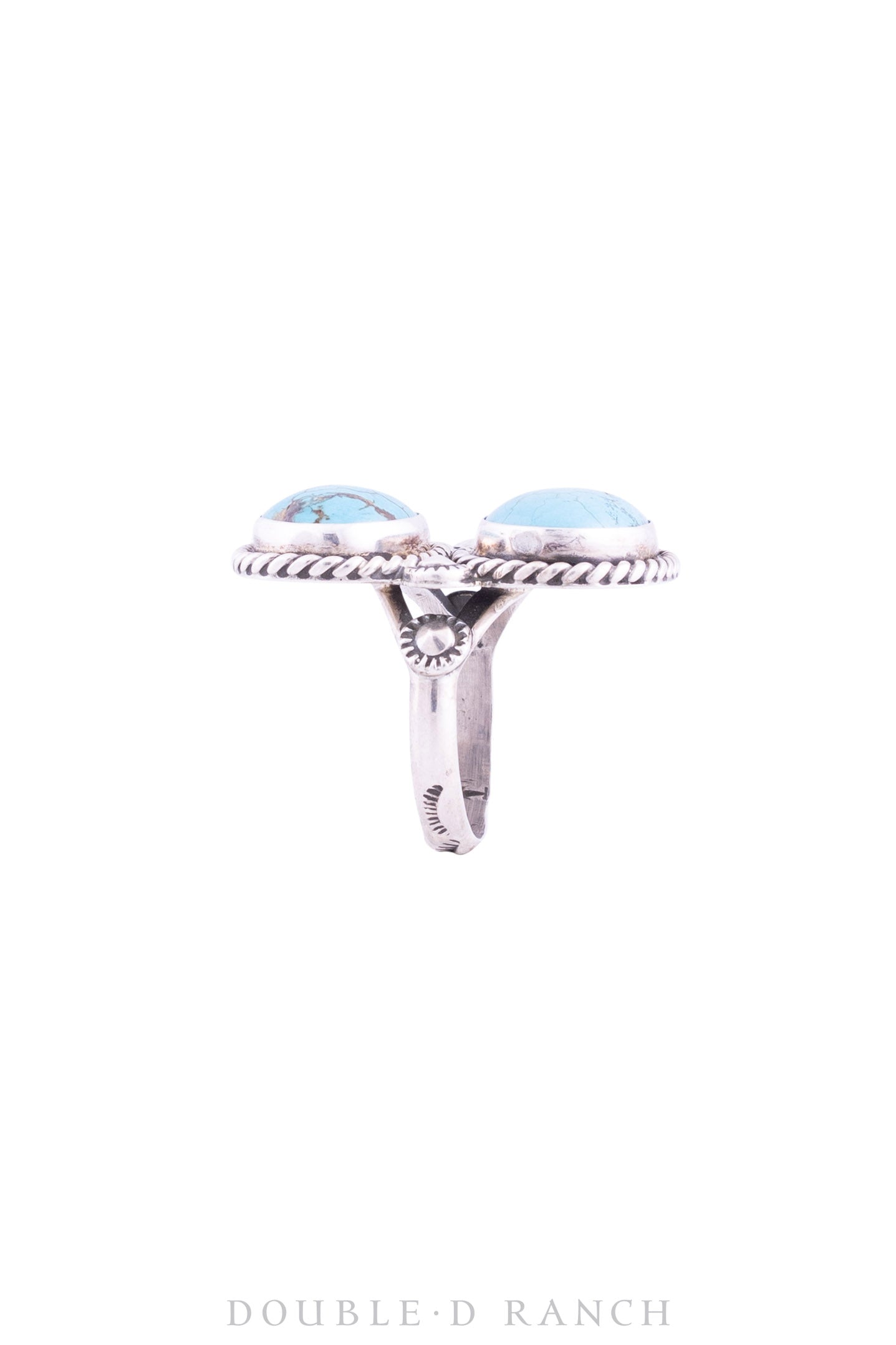 Ring, Turquoise, Double Stone, Hallmark, Vintage, Estate 957