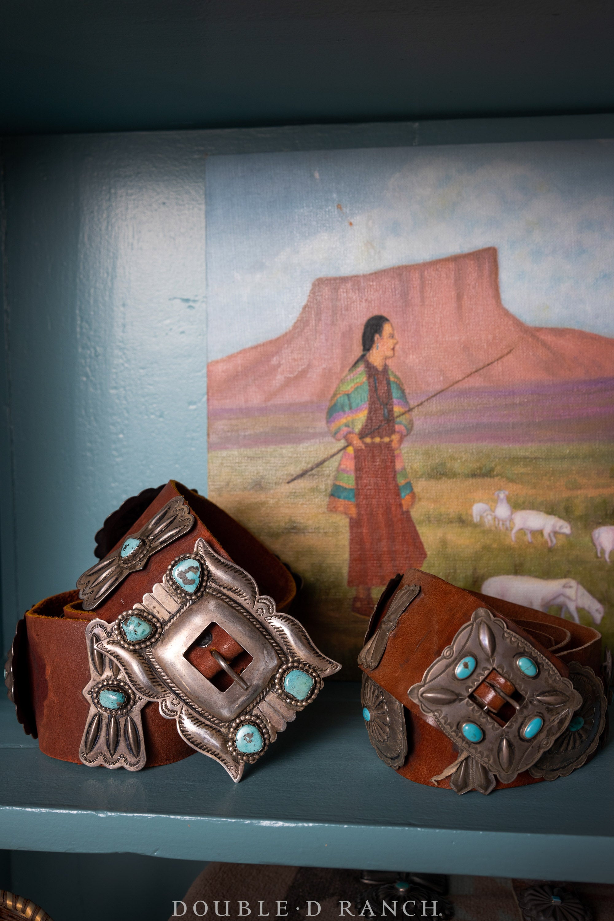 Belt, A Vintage, Concho, Blue Gem Turquoise, Old Pawn, circa 1940's,  251