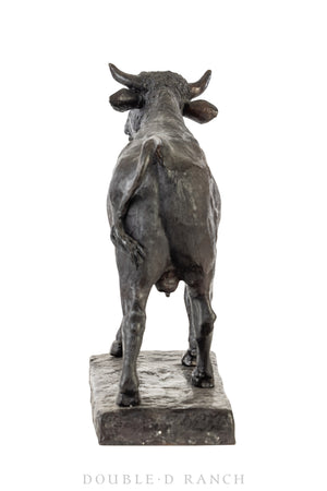 Miscellaneous, Art, Bronze, Bull, Vintage, 443