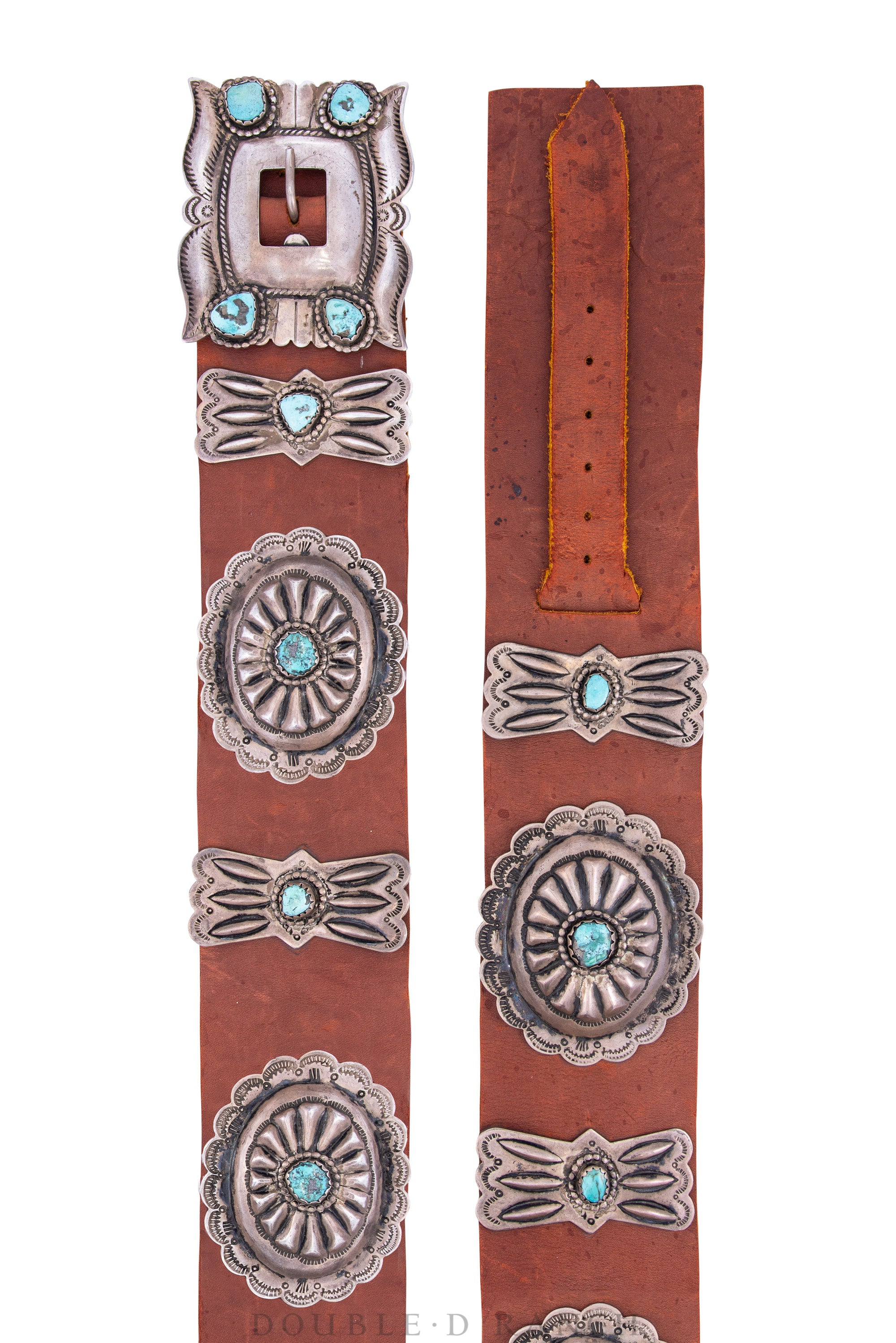 Belt, A Vintage, Concho, Turquoise, Repousse, Vintage Estate, Mid 20th Century, 197