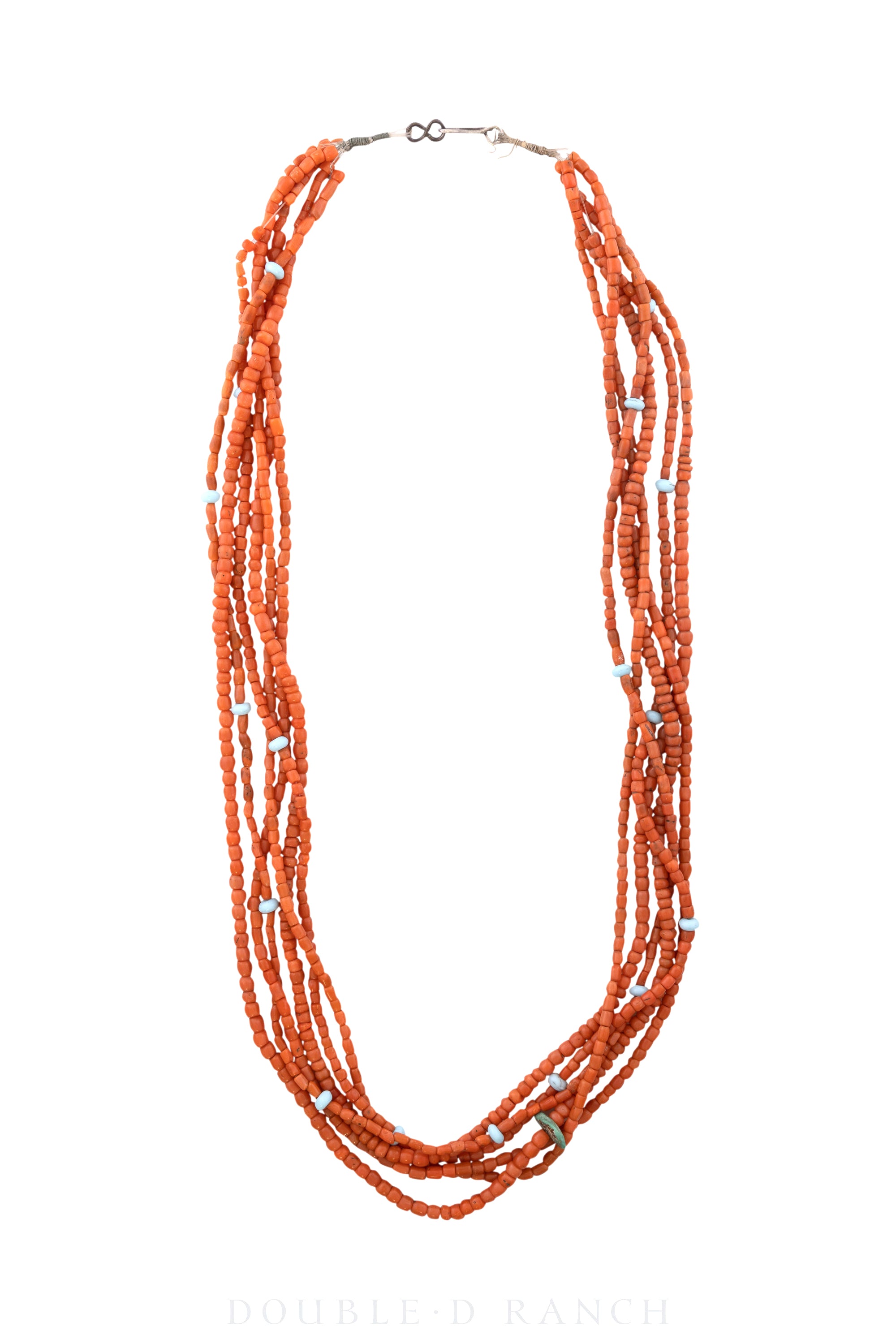 Necklace, Natural Stone, Coral, 6 Strands, Kewa, Vintage ‘50s, 1592