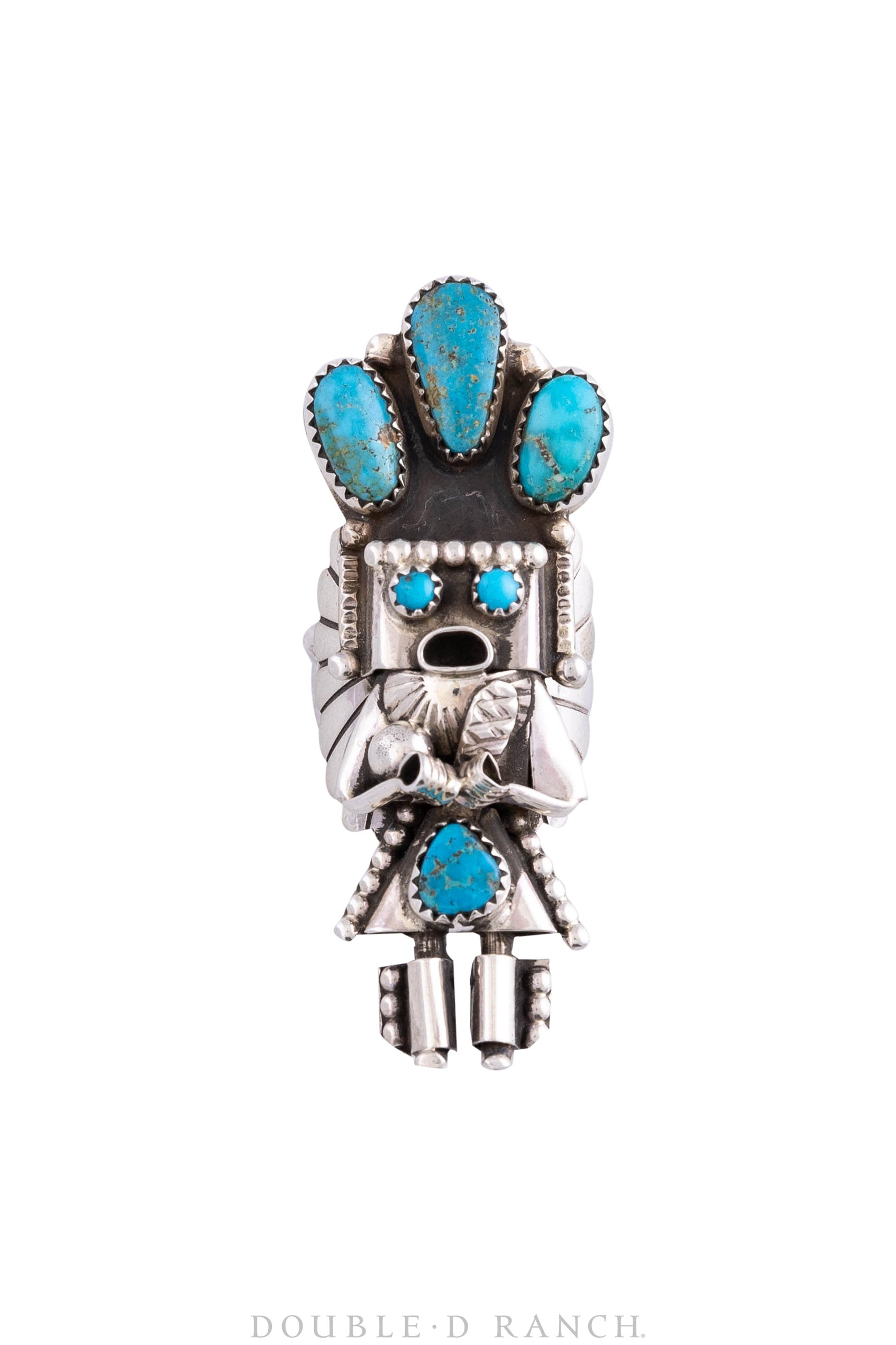 Ring, Conversational, Kachina, Turquoise, Hallmark, Vintage, 944