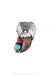 Ring, Conversational, Bear Claw, Turquoise & Coral, Hallmark, Vintage, 939