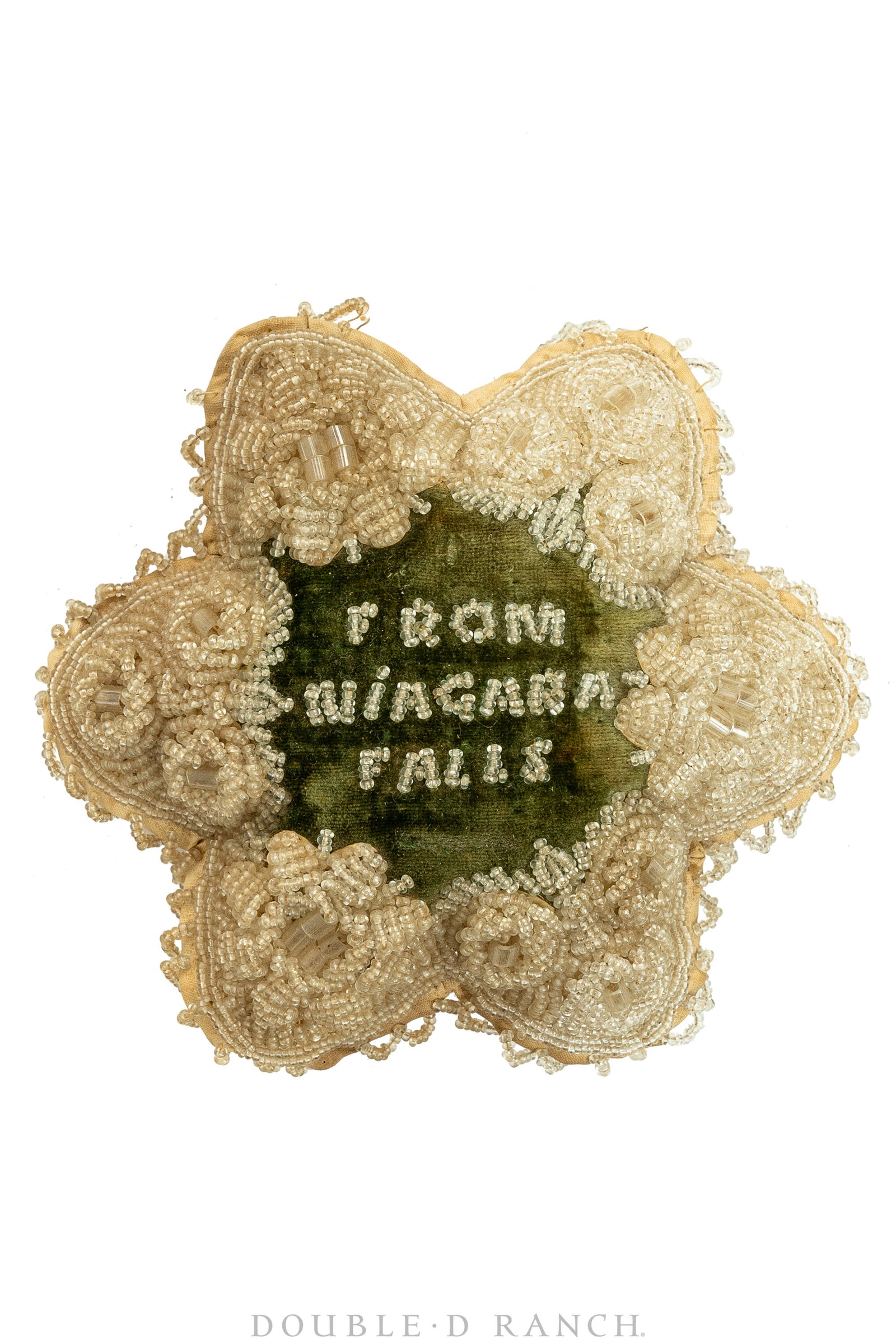 Whimsey, Cushion, Heavy Beading, "From Niagara Falls", Vintage, Turn of the Century, 286