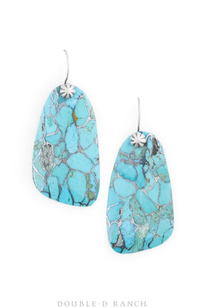 Earrings, Slab, Turquoise, Contemporary,  758