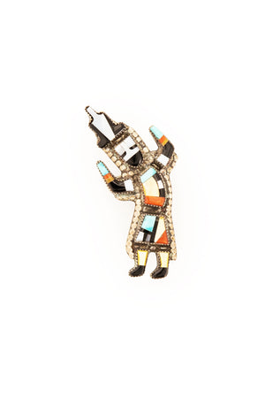 Pin & Pendant, Channel Inlay, Rainbow Man, Hallmark, Vintage, 474