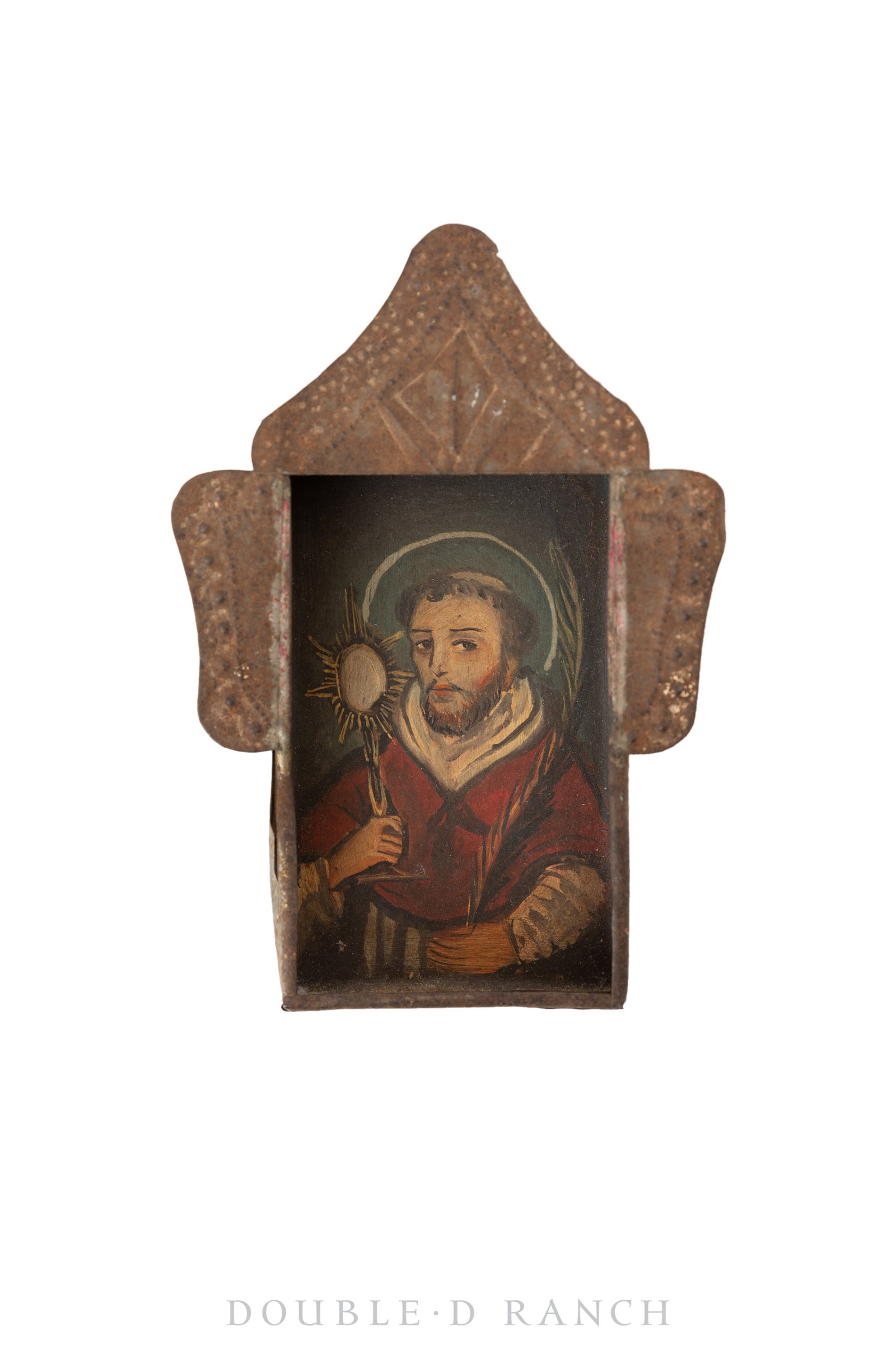 Art, Folk, Art, Retablo Tin Nicho, Saint, Vintage, 1240