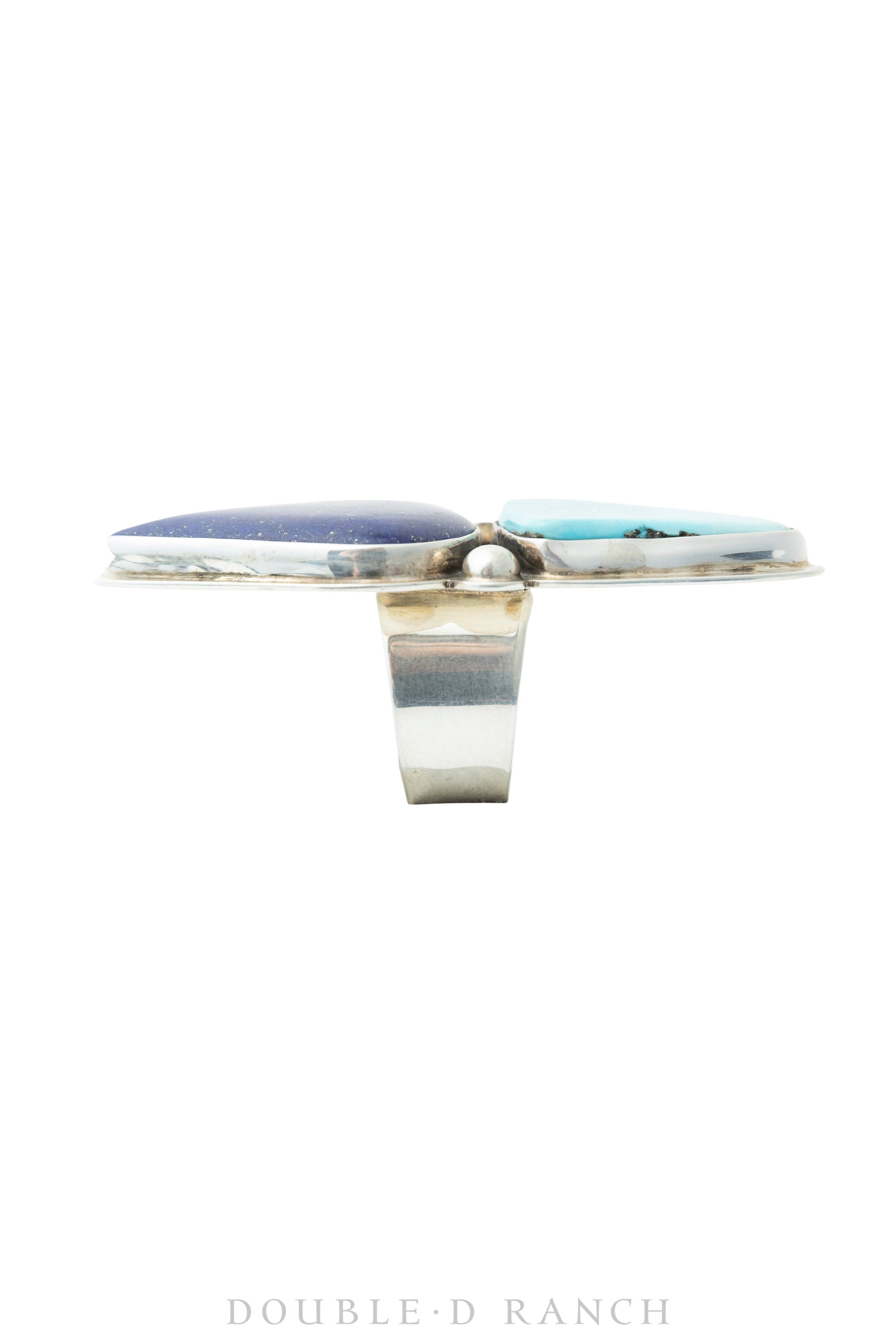 Ring, Natural Stone, Turquoise & Lapis, Double Stone, Contemporary, 1165